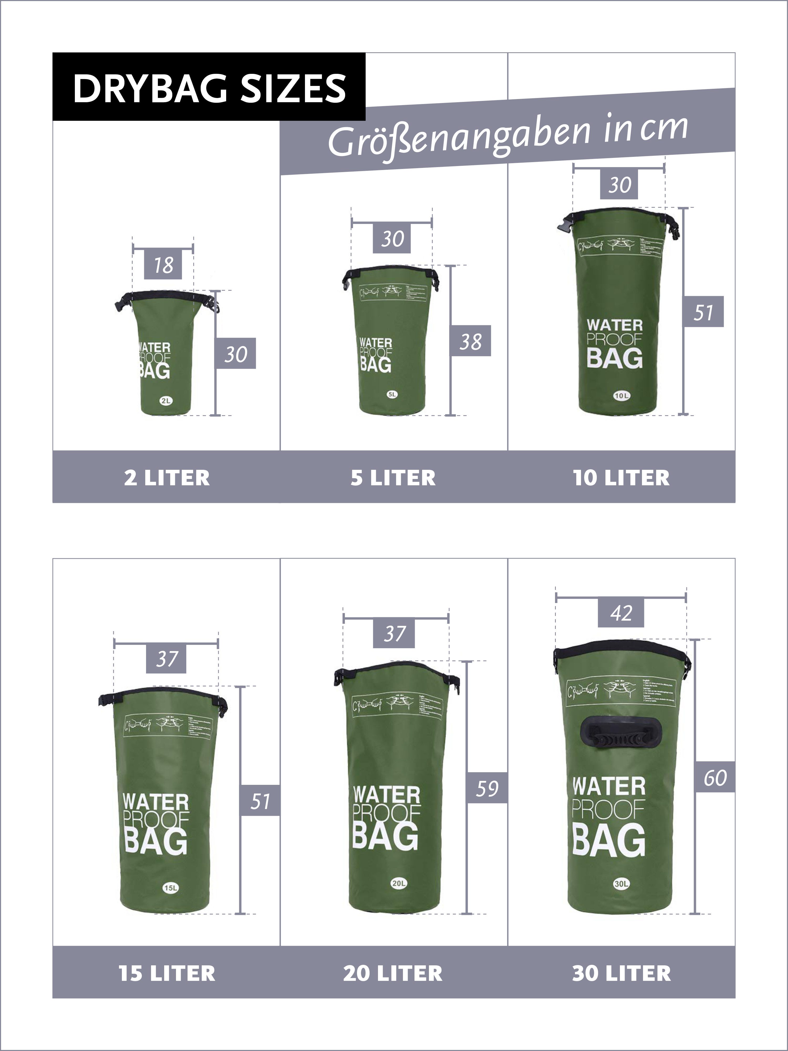 DonDon Drybag Beutel Trockentasche Trockenbeutel (1-tlg), wasserdichter outdoor Drybag – Bild 3 von 5
