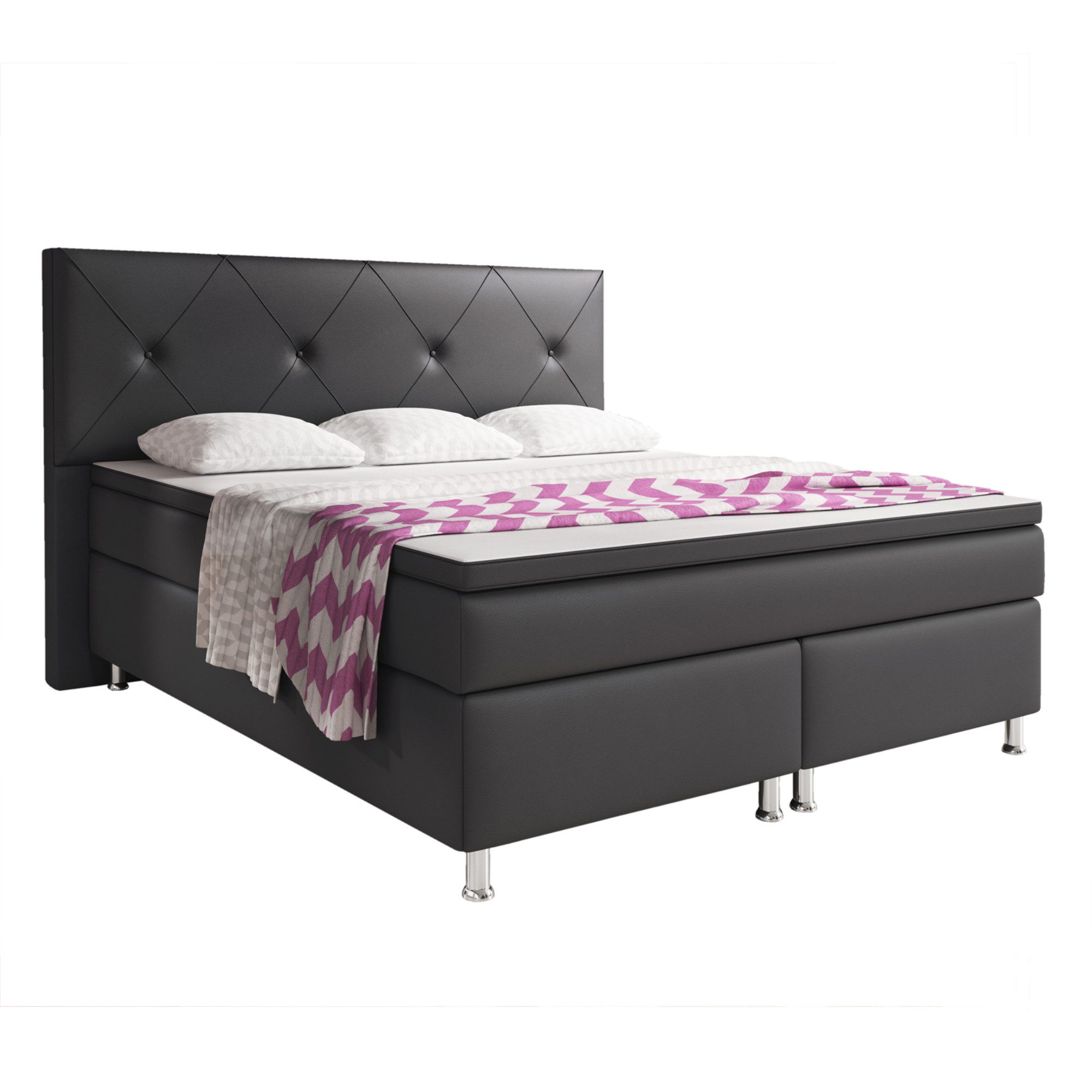 inter Boxspringbett Oxford 180x200 cm inkl. Topper mit 7 Zonen Taschenfederkernmatratze (Boxspringbett, Schlafbett inkl.Kopfteil mit Matratzen und Topper), inkl.Matratzen und Topper. Reduzierter Preis € 990,00. Unverbindliche Preisempfehlung € 1.749,00, (€ 990,00 pro 1 Stk)