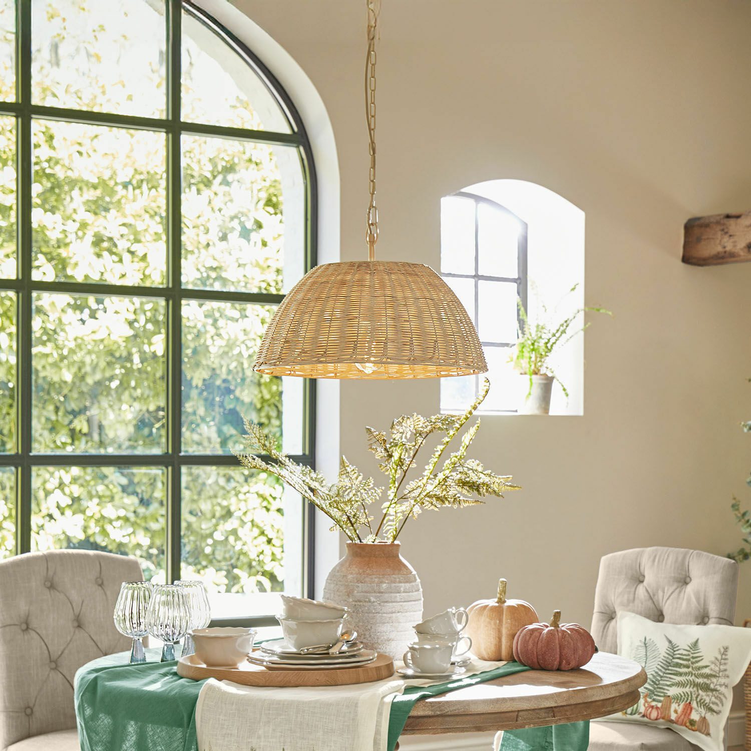 Mirabeau Hängeleuchten Hängelampe Santorano beige