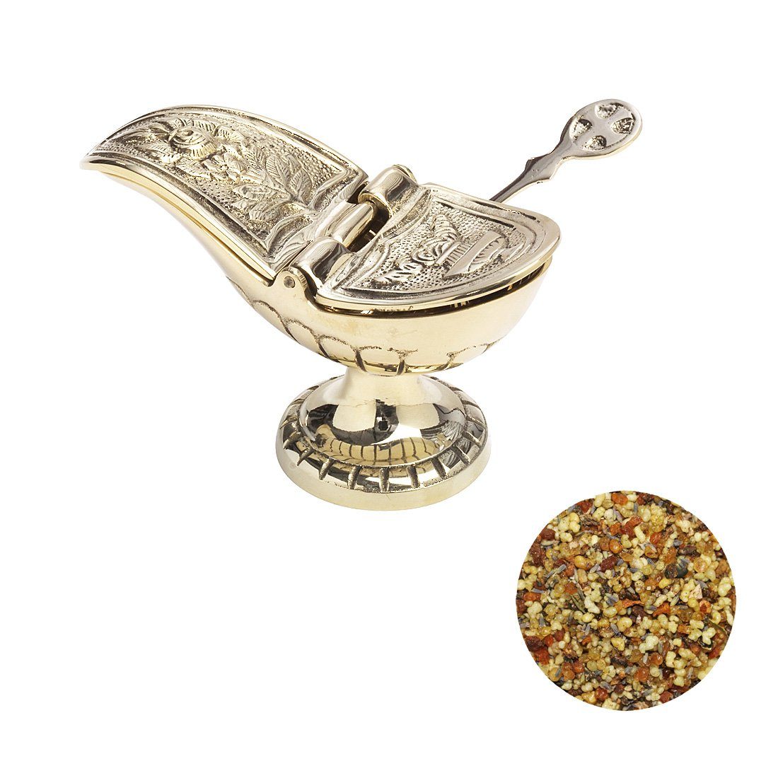 NKlaus Räucherstövchen Set 1x Weihrauchschiffchen 1x Löffel 1x Gloria