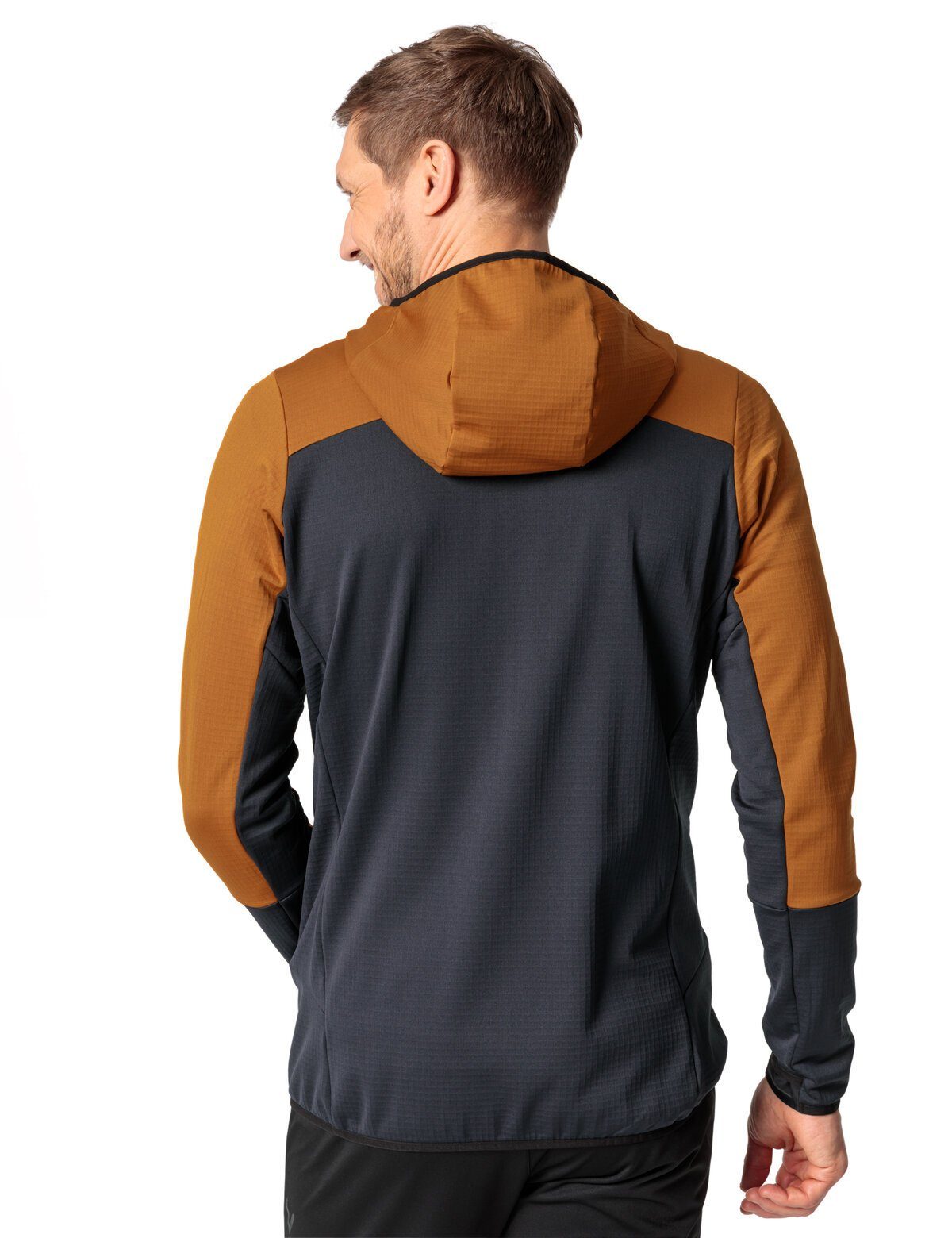 VAUDE Outdoorjacke Grid Fleece Klimaneutral silt kompensiert Jacket (1-St) Monviso Hooded brown Men's