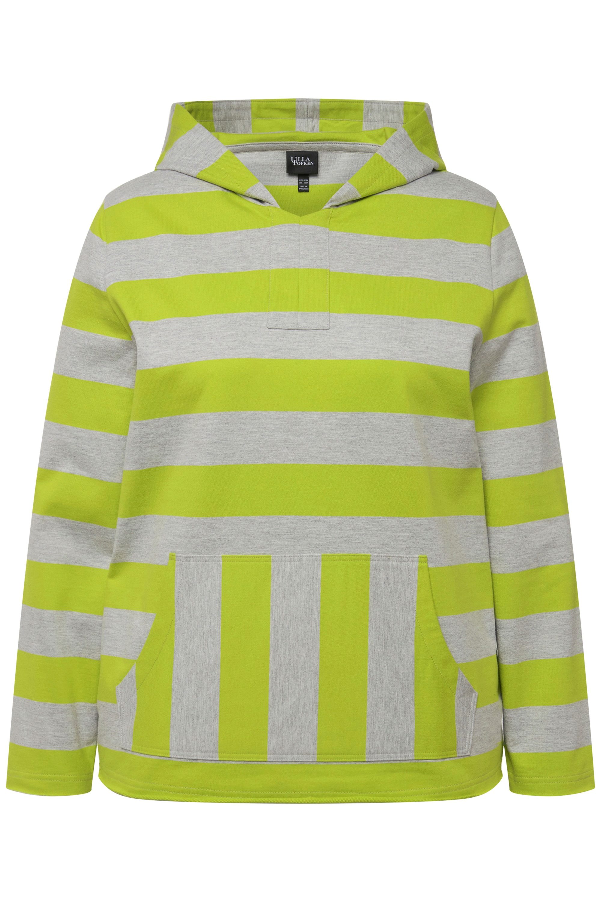 Ulla Popken Hoodie Hoodie Streifen Kängurutasche günstig online kaufen