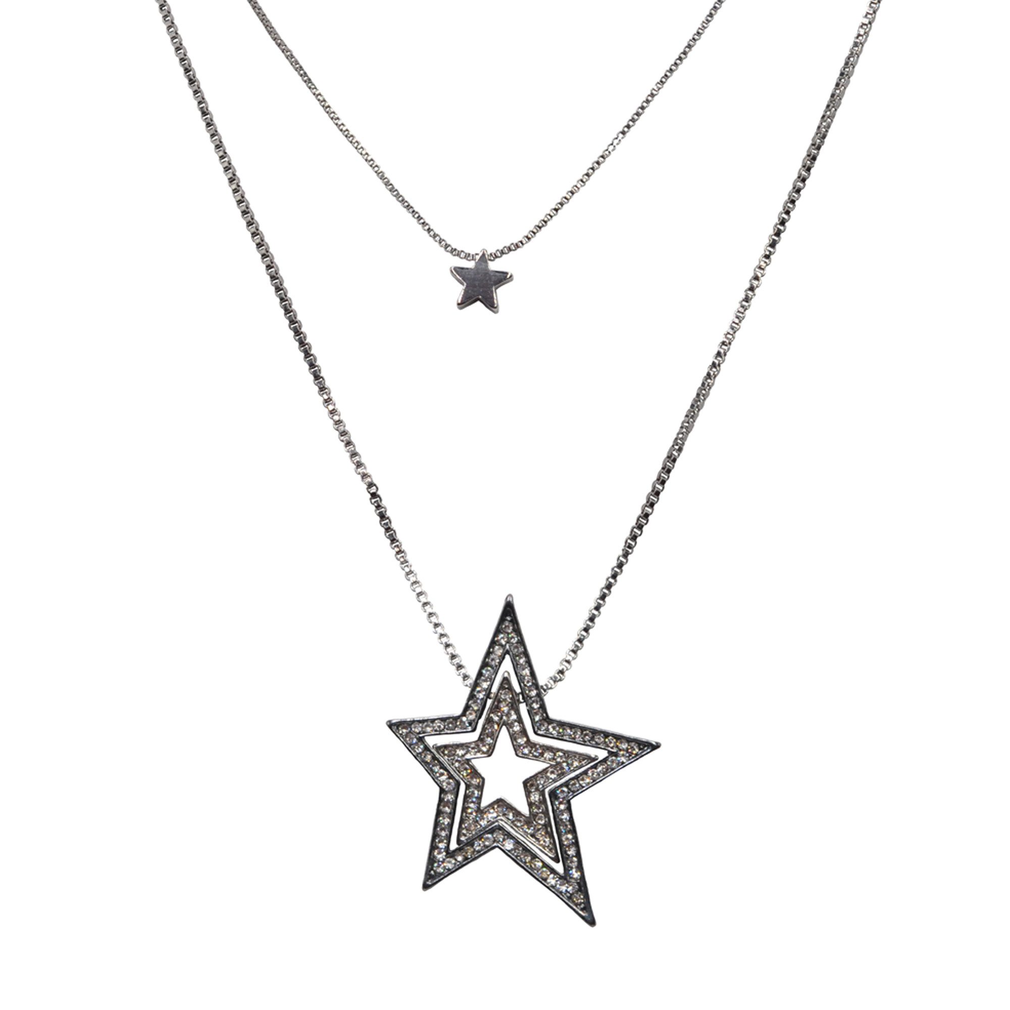 Steuer Kette mit Anhänger Set Collier mit Glasperlen zweireihige Venezianer mit Stern