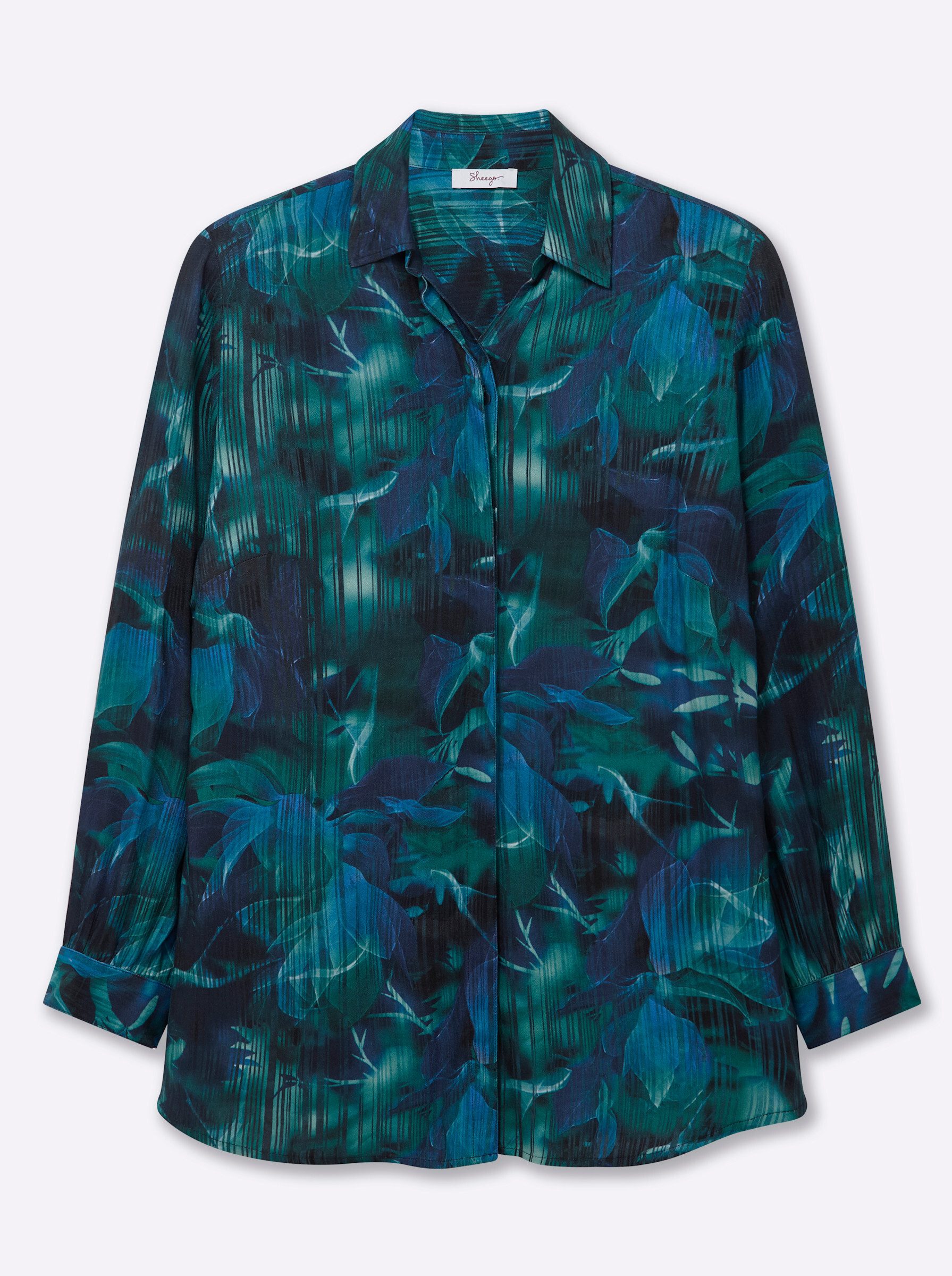 Klassische Bluse Longbluse Langarm