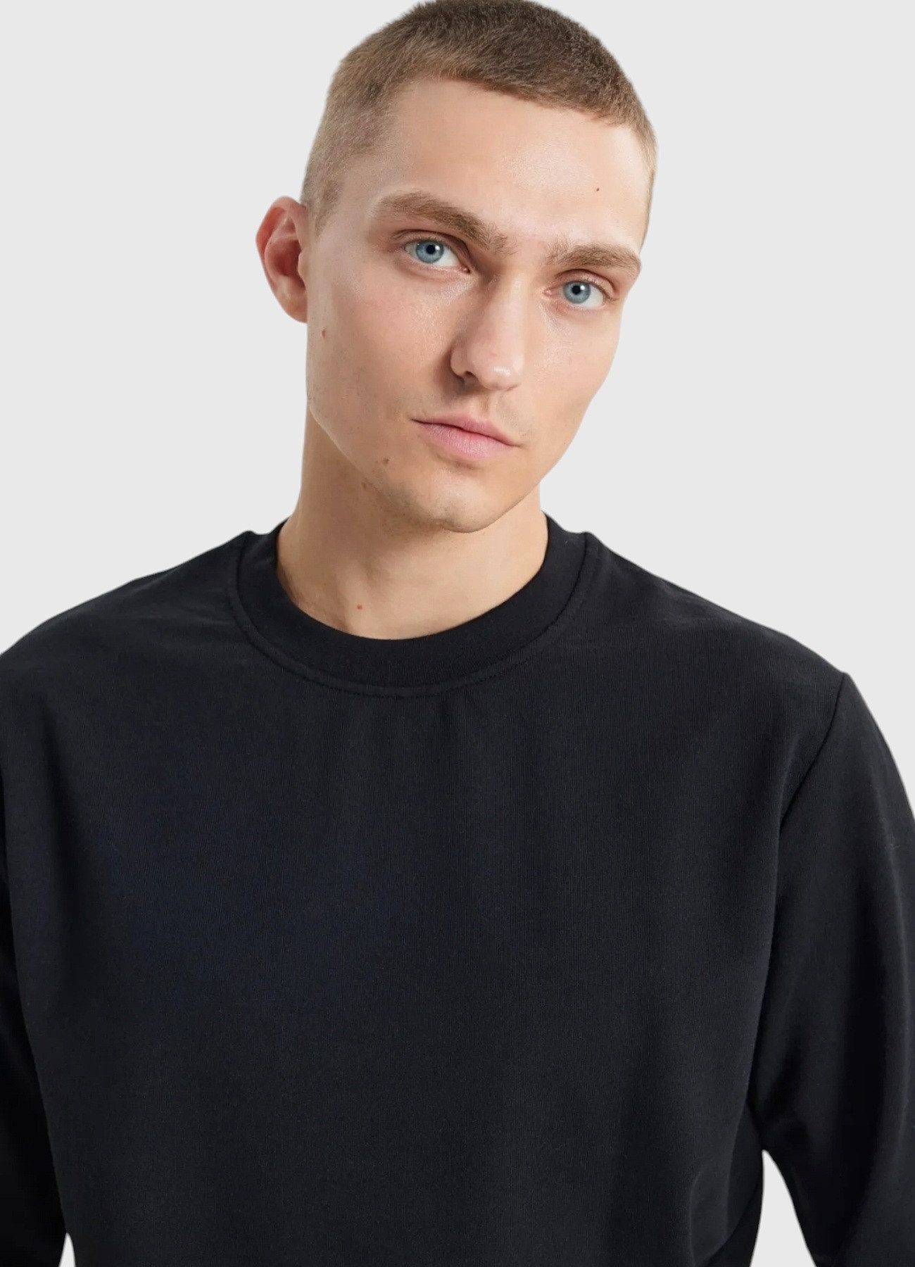 fashionshowcase Sweatshirt Herren Pullover Rundhals Baumwolle Casual Basic langarm (1-tlg) Atmungsaktives Material, pflegeleicht