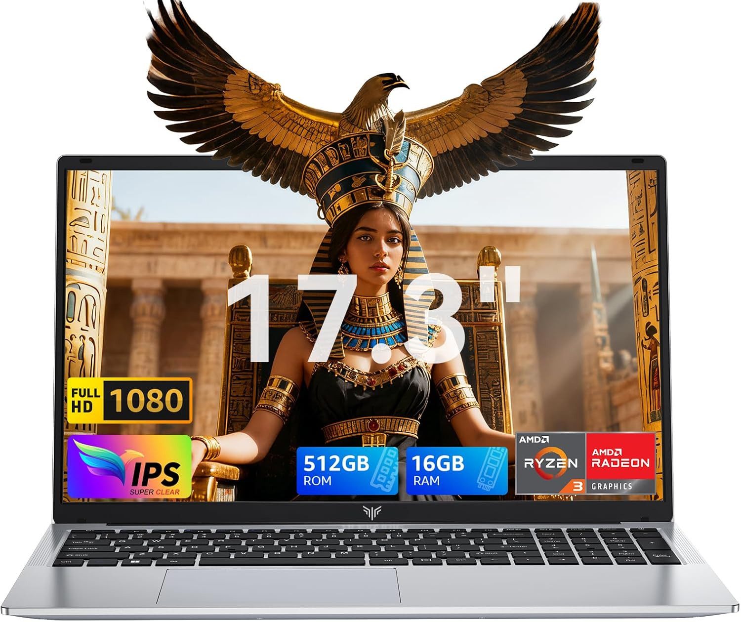 ACEMAGIC 17.3 Zoll, AMD Ryzen 3 4300U, 16GB RAM, 512 GB SSD,AMD Radeon Graphics Notebook (AMD AMD Ryzen™ 3 4300U, AMD, 16 GB, 512 GB SSD, 180° Drehung, Mit Zifernblock, Deutsche Tastaturaufkleber)