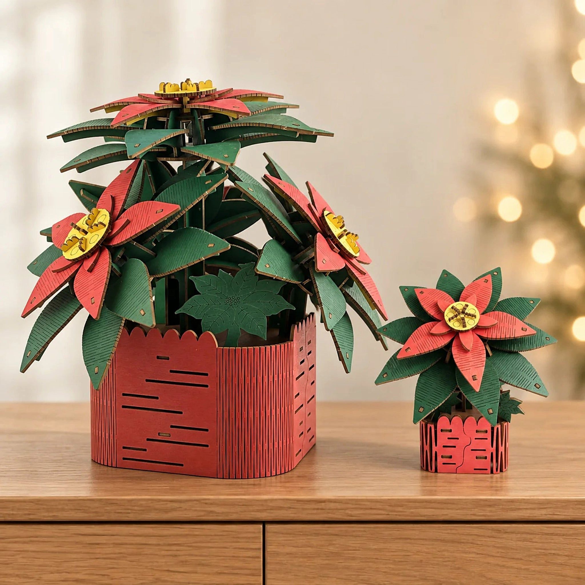MagicHolz 3D-Puzzle Weihnachtsstern aus Holz, 195 Puzzleteile