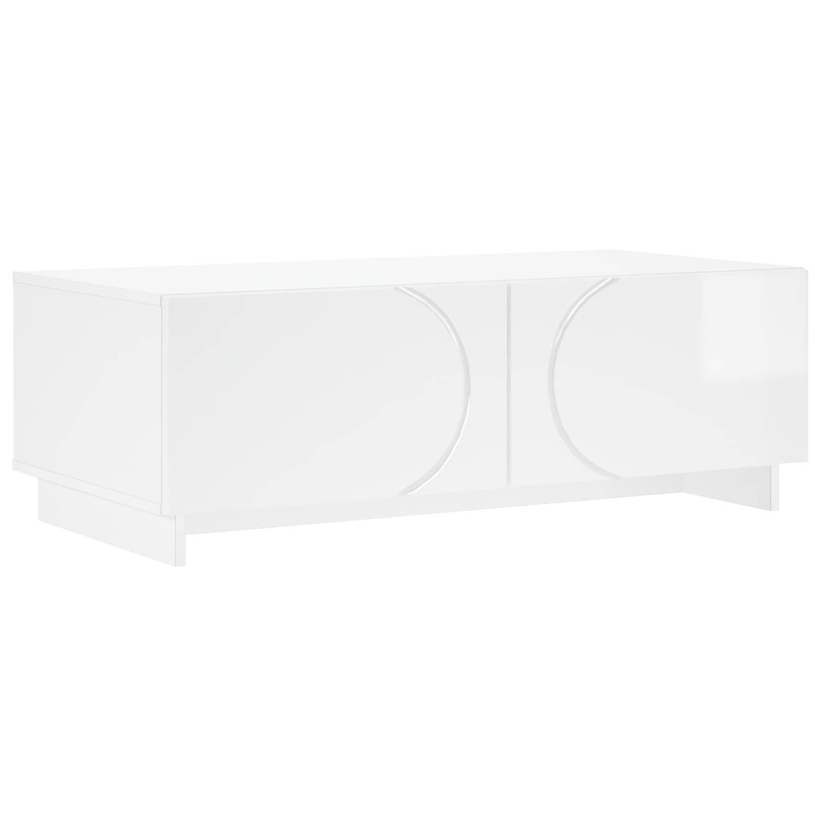 vidaXL Couchtisch Couchtisch Hochglanz Weiß 102 x 50,5 x 35 cm Holzwerkstoff (1-St)