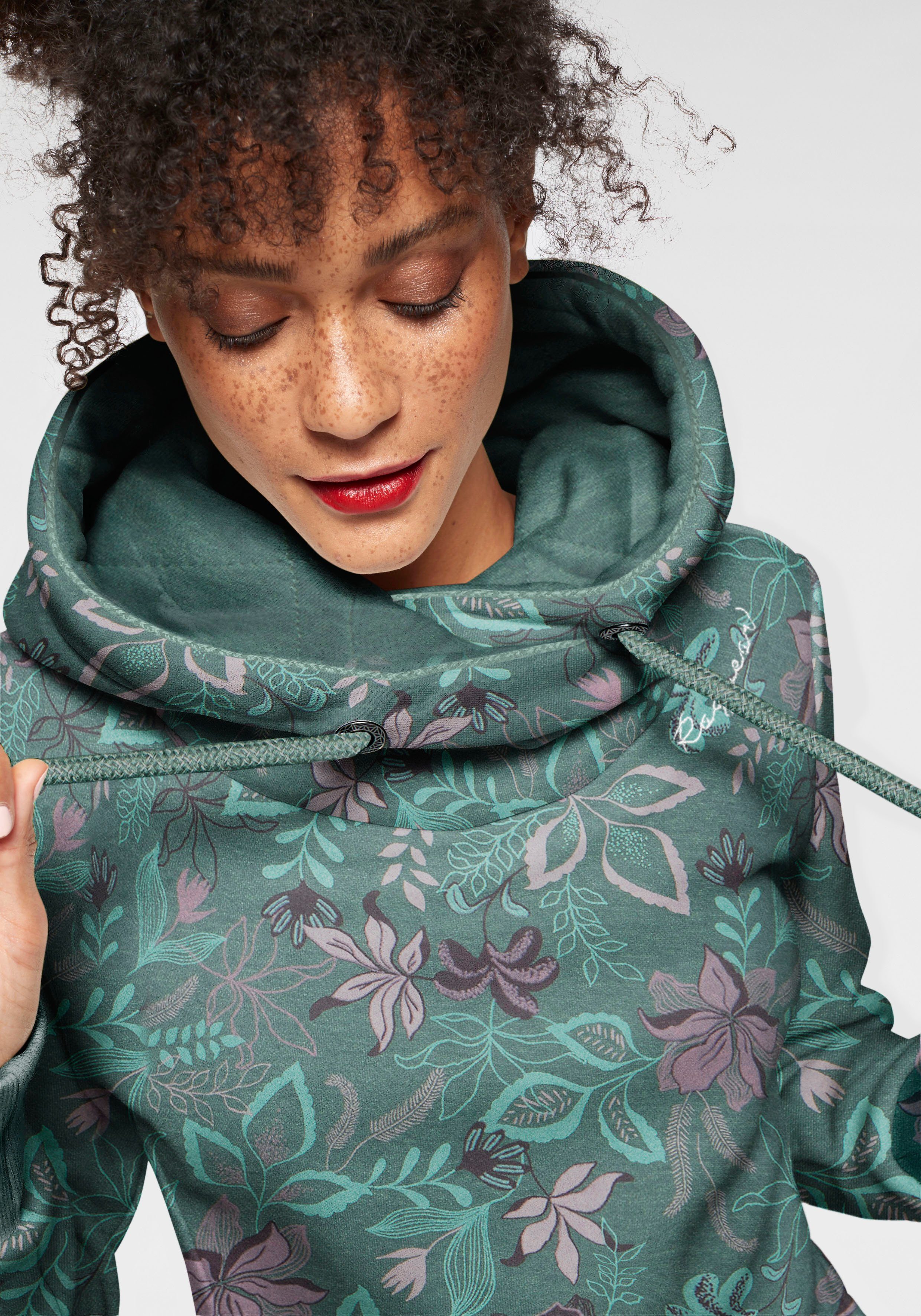 Ragwear Kapuzensweatshirt GRIPY FLOWERS O Hoodie mit floralem All Over-Druck