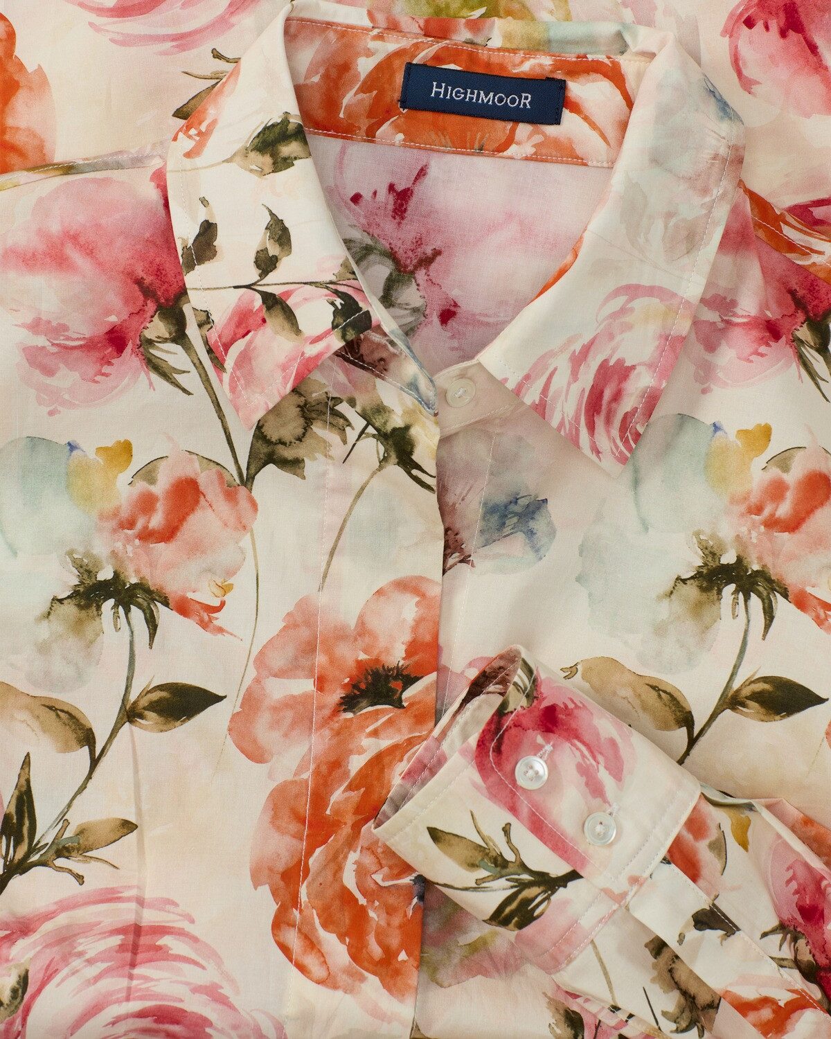 Highmoor Hemdbluse Bluse mit Rosendruck