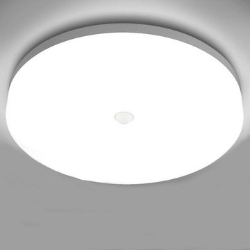 LETGOSPT Deckenleuchte 12/18W LED Deckenlampe mit Bewegungsmelder, LED fest integriert, ‎Kaltweiß, 6000K Badezimmer Lampe, IP54 Wasserfeste