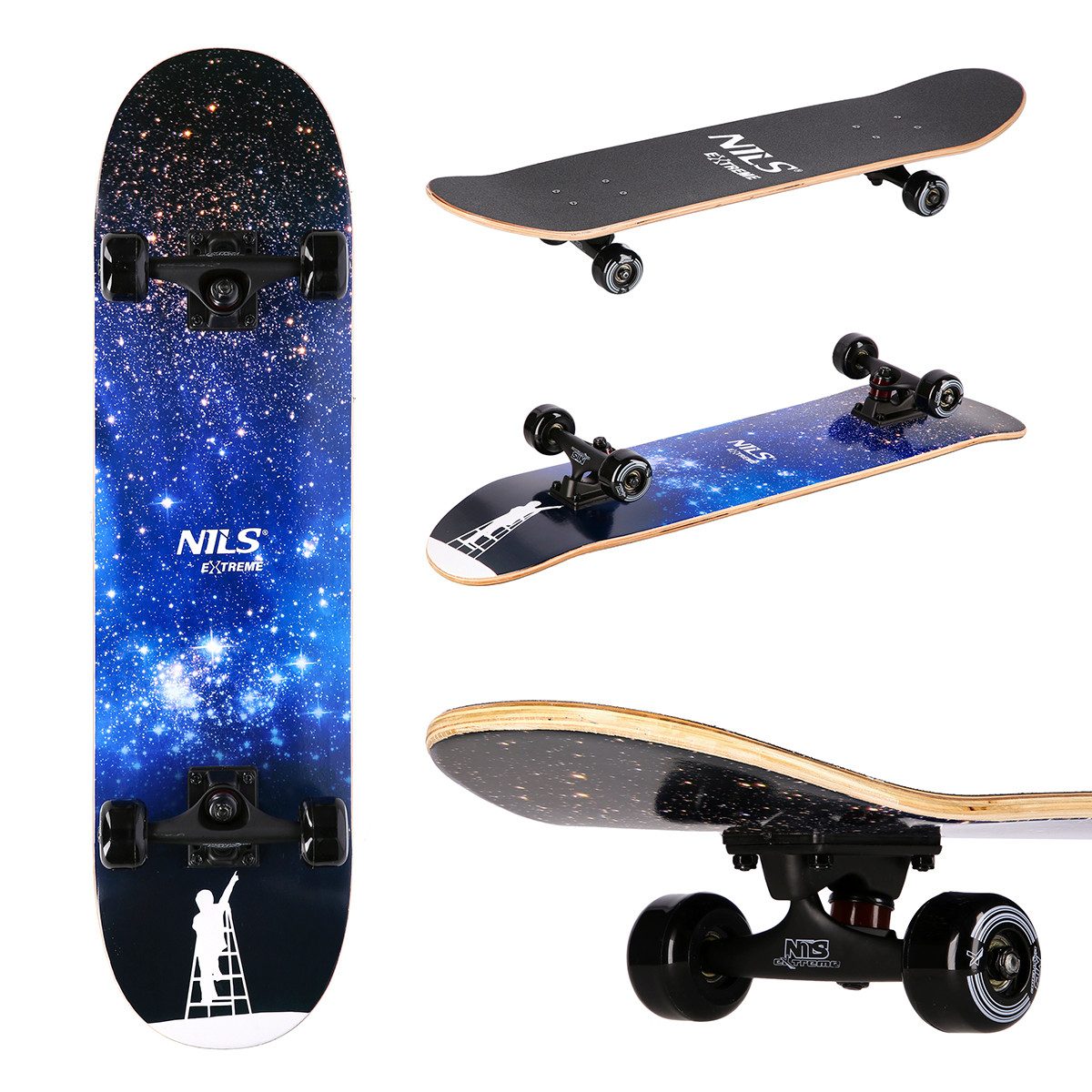 Skateboard CR3108SA Space Star Skateboard mit PU Rollen und Aluminium Truck