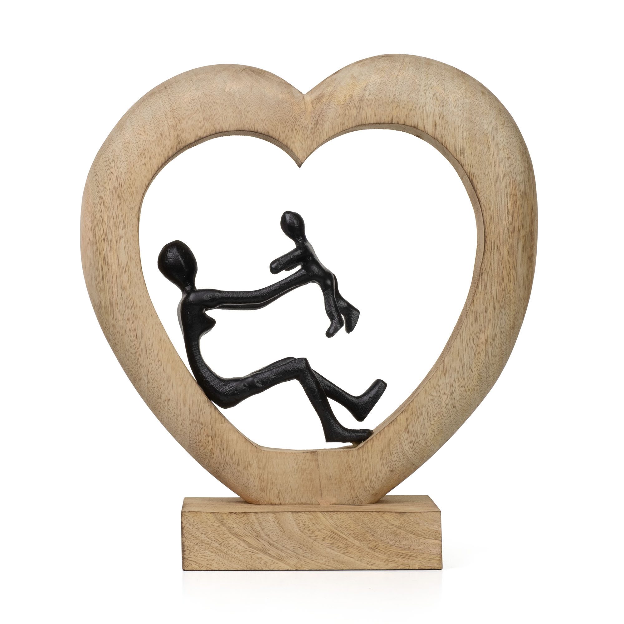 Moritz Skulptur Dekofigur Mother’s Love Schwarz 30,5cm aus Holz und Aluminium Skulptur
