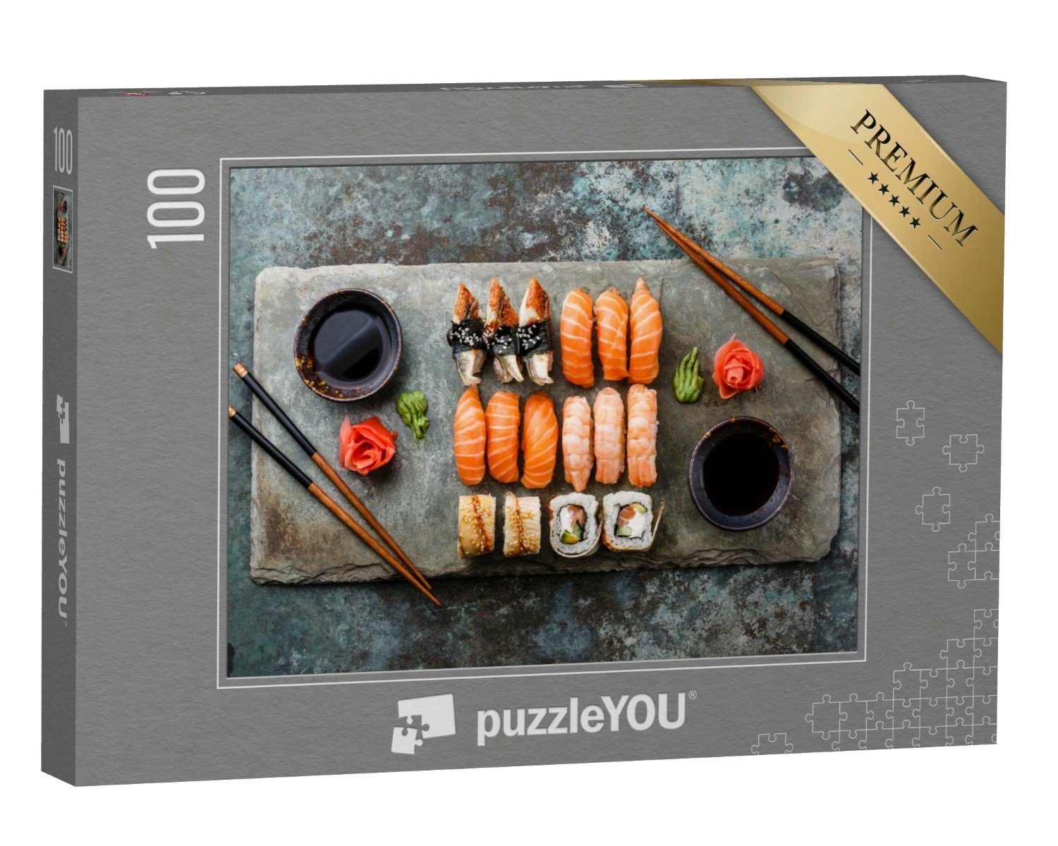 puzzleYOU Puzzle Sushi-Set Sashimi und Sushi-Rollen, 100 Puzzleteile, puzzleYOU-Kollektionen Sushi, Moderne Puzzles, Puzzle-Neuheiten