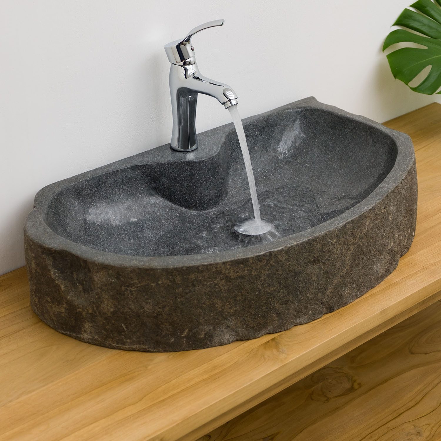 wohnfreuden Aufsatzwaschbecken Naturstein Waschbecken 80 cm mit Hahnloch (Kein Set), 126376