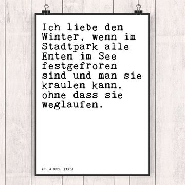 Mr. & Mrs. Panda Poster DIN A5 Ich liebe den Winter,... - Weiß - Geschenk, Weihnachten, Küche, Sprüche und Zitate (1 St)