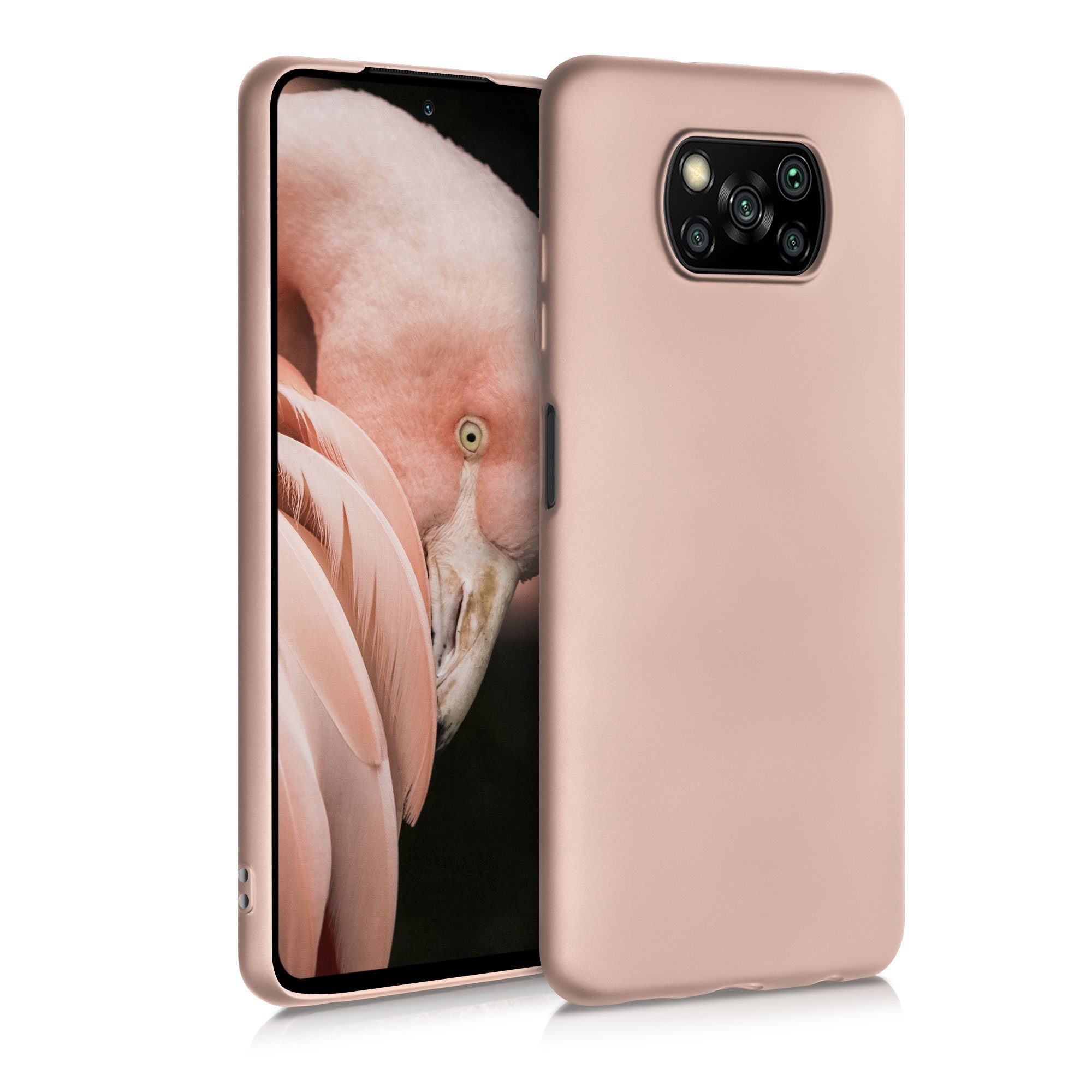 kwmobile Handyhülle Handyhülle für Xiaomi Poco X3 NFC / Poco X3 Pro Hülle, Silikon Case metallisch schimmernd - Schutzhülle Cover