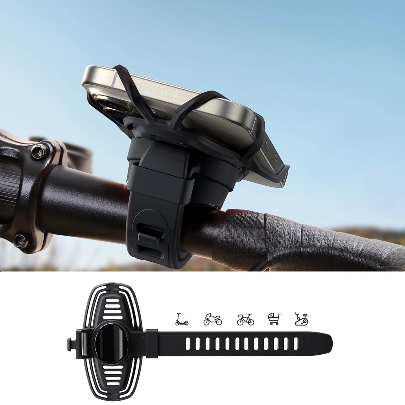 JOYROOM Mobile Phone Holder, Bicycle Mount, Handlebar Rubber Holder (up to 7 inches, Mobile Phone Bicycle Handlebar Mount, Smartphone Holder, Motorcycle Scooter)