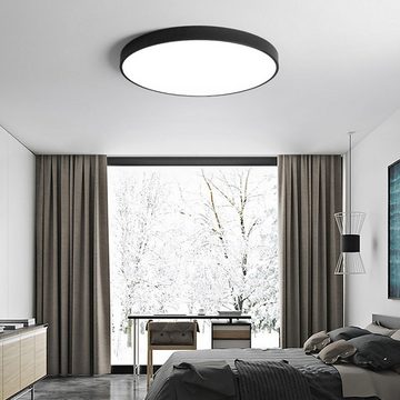 style home Deckenleuchten [2 Stücke] LED Deckenlampe, 24W, LED fest integriert, Schwarz, moderne Leuchte für Diele Flur Küche 30*30*4cm