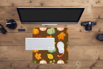 MuchoWow Gaming Mauspad Herbst - Kürbisse - Muster (1-St), Mousepad mit Rutschfester Unterseite, Gaming, 40x40 cm, XXL, Großes