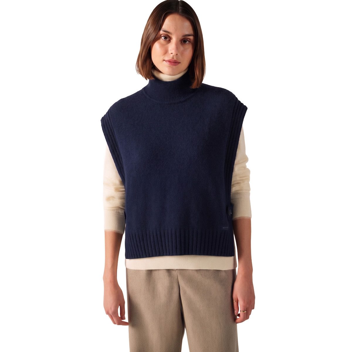 Saint James Strickponcho 4822 Damen Strick-Dickey Ciboure mit Stehkragen