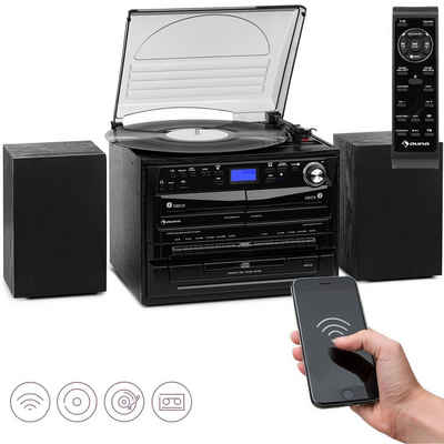 Auna 388-DAB+ Stereoanlage (FM und DAB+ Radiotuner, 10 W, Stereoanlage mit CD Player Vinyl Radio Musikanlage Kompaktanlage)