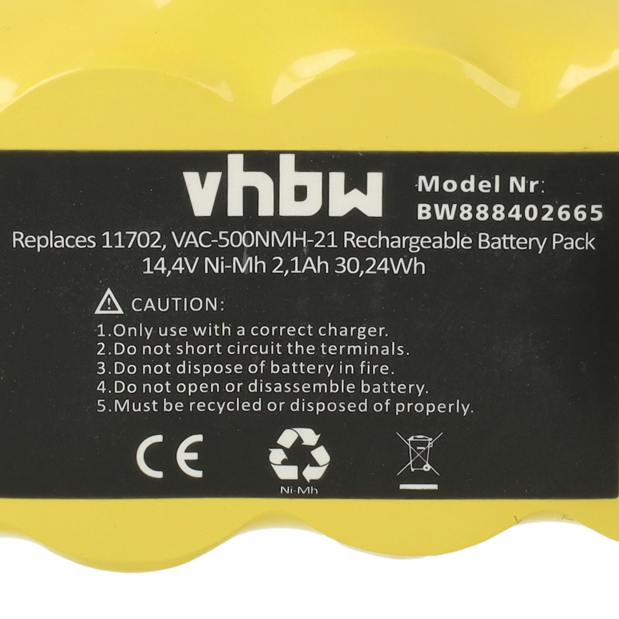 vhbw Scooba 450 NiMH Staubsauger-Akku iRobot V) kompatibel (14,4 mAh 2100 mit