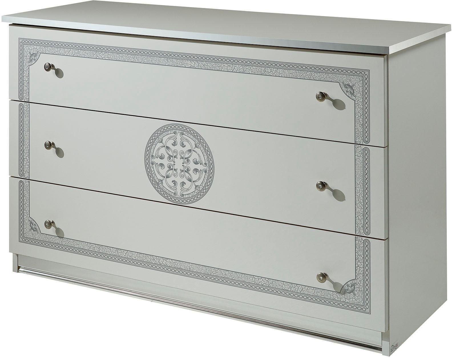 Home affaire Kommode Greta, aus FSC-zertifiziertem Holzwerkstoff mit Dekor im Klassikstil (Maße (B/T/H): 113/42/73,5 cm), mit 3 Schubladen, soft-close-Funktion, Made in Italy