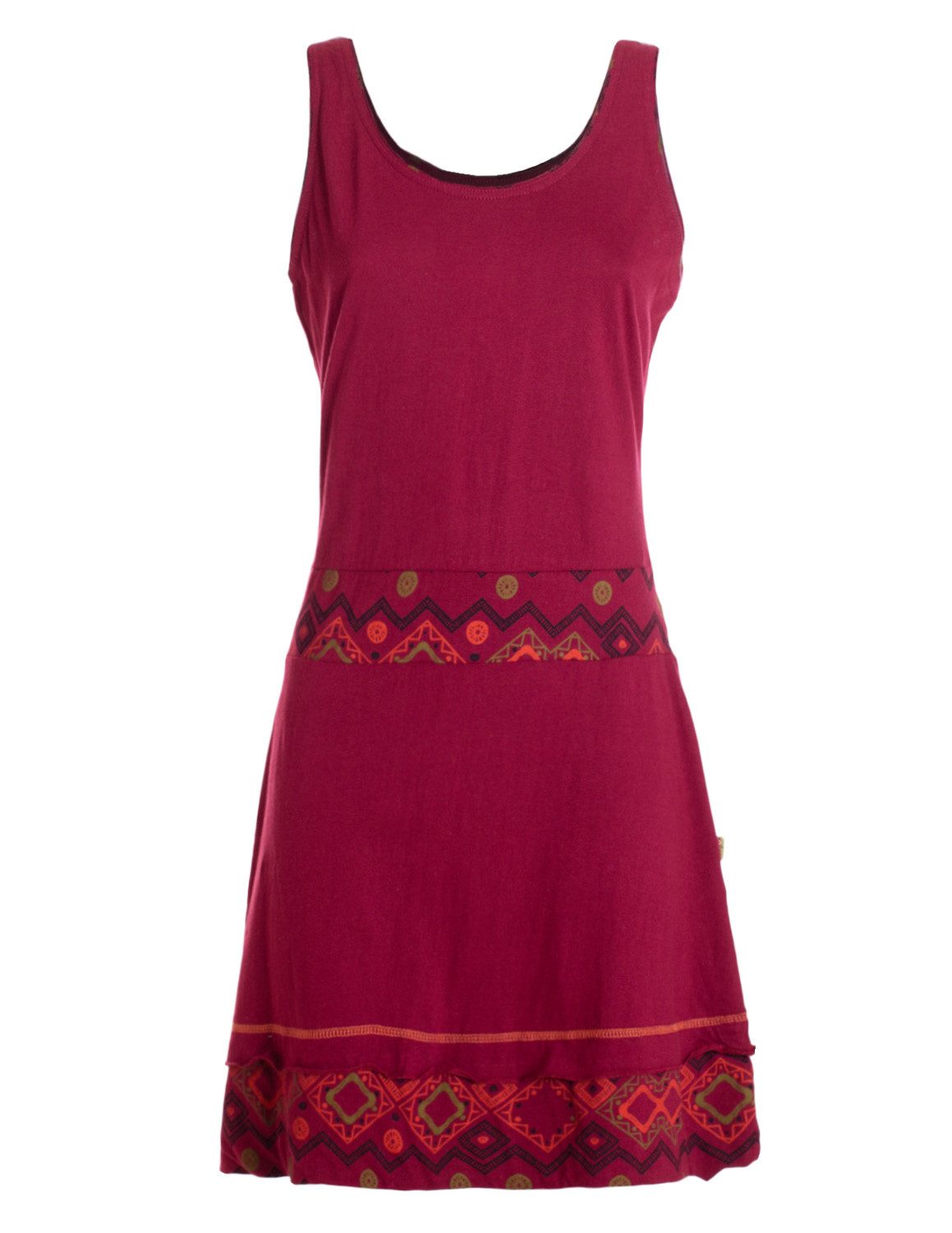 Vishes Sommerkleid Damen Trägerkleid Jersey Ethno Azteken Bordüre Alternative Mode, Boho, Hippie, Ethno, Festival