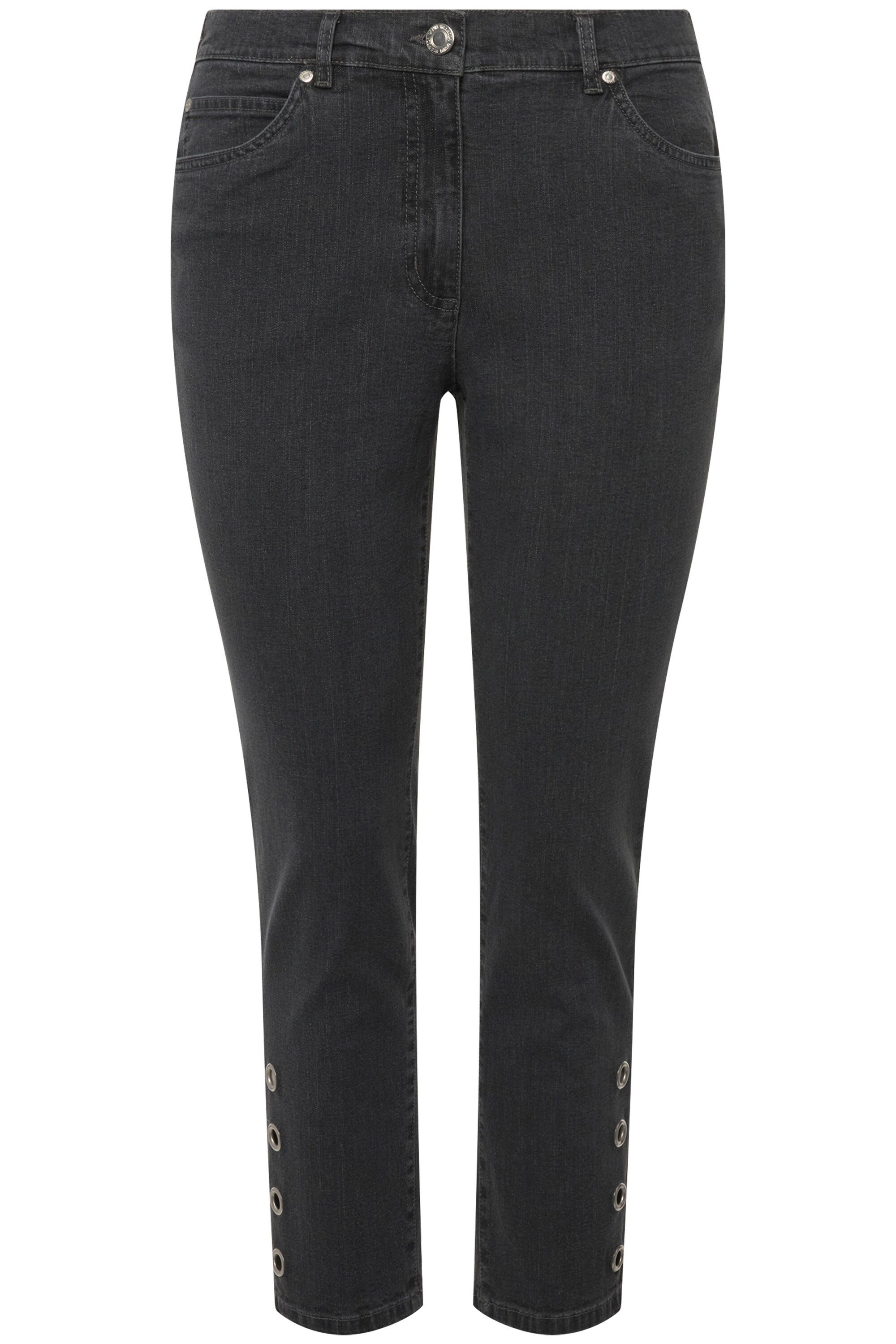 MIAMODA Regular-fit-Jeans Jeans tapered Fit 5-Pocket Saum mit Zier-Ösen günstig online kaufen