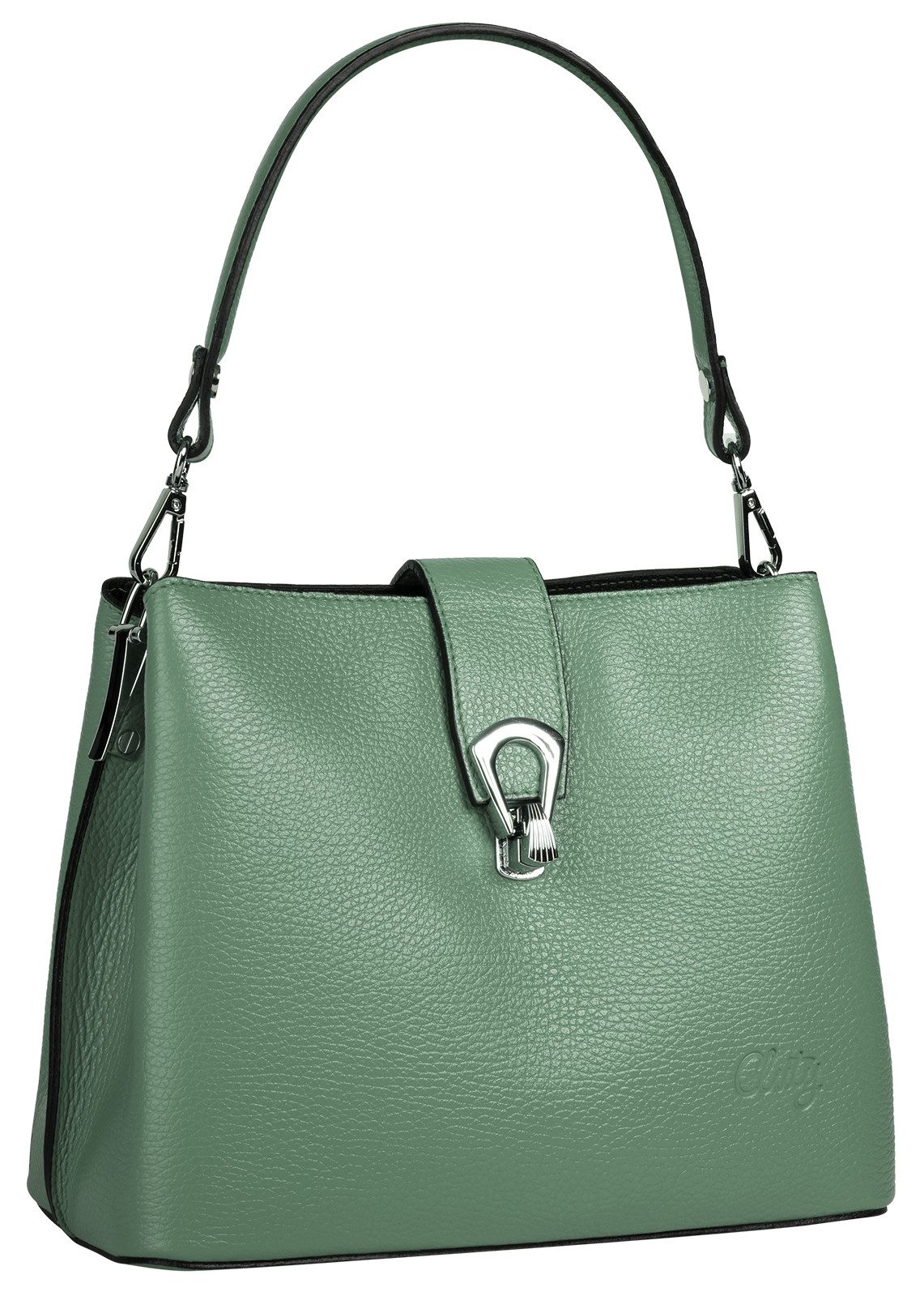 Cluty Umhängetasche, echt Leder, Made in Italy
