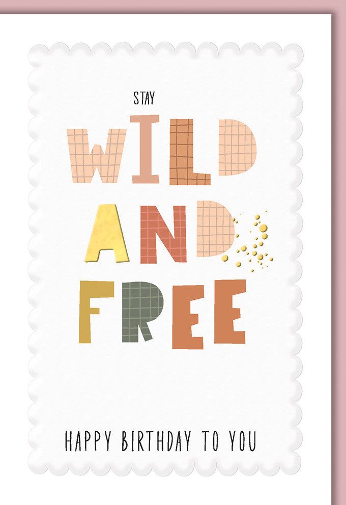 Verlag Dominique Grußkarten Geburtstag Karte mit Umschlag Wild & free