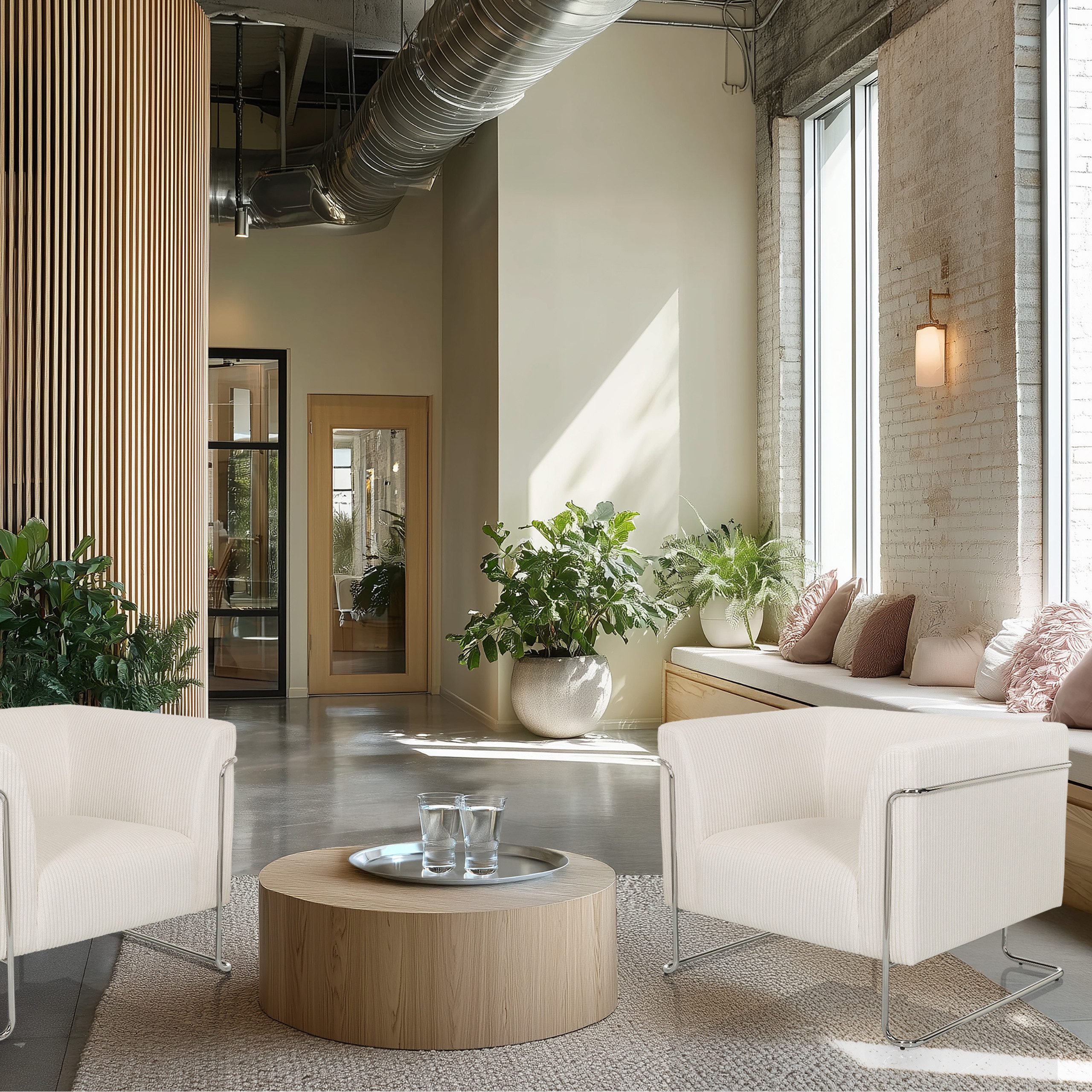 hjh LIVING Loungesessel Loungesessel Curacao Cord Stoff mit Armlehnen, Sessel Fernsehsessel gepolstert mit Metallgestell und Cord-Stoff