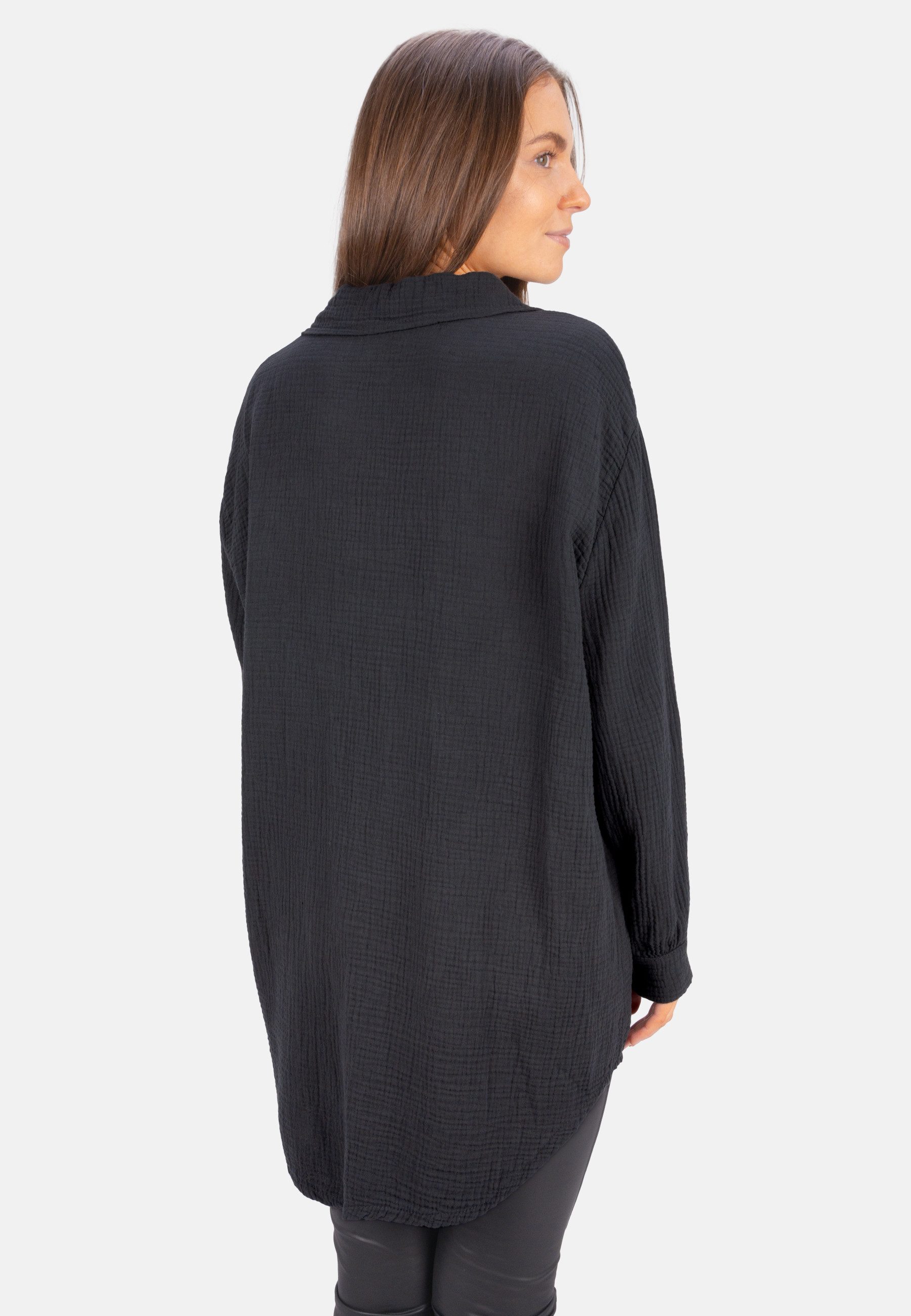Seasons of April Hemdbluse SUSIE MUSSELIN OVERSIZED Oversized Musselin Bluse 100% Baumwolle, Gr. S/M & L/XL, viele Farben