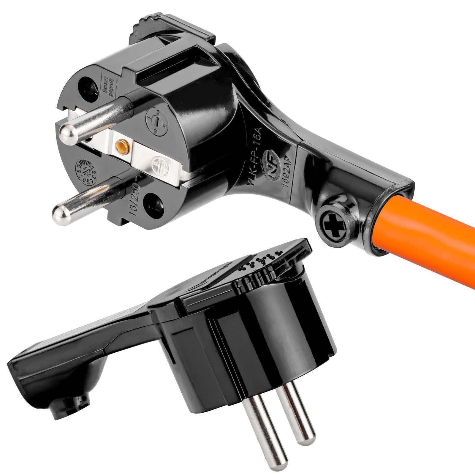 HB-DIGITAL Schuko-Stecker hb-digital Schutzkontaktstecker für NYM Kabel flaches Winkelstecker, flach – Bild 2 von 4