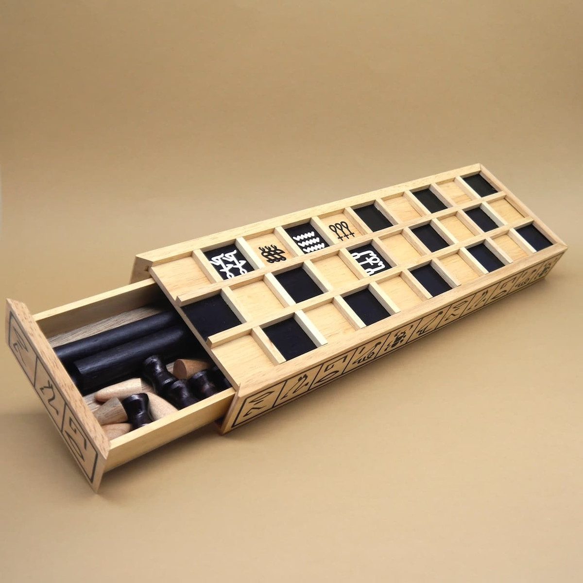 ROMBOL Denkspiele Spiel SENET - antikes, altägyptisches Brettspiel, Brettspiel, Holzspiel