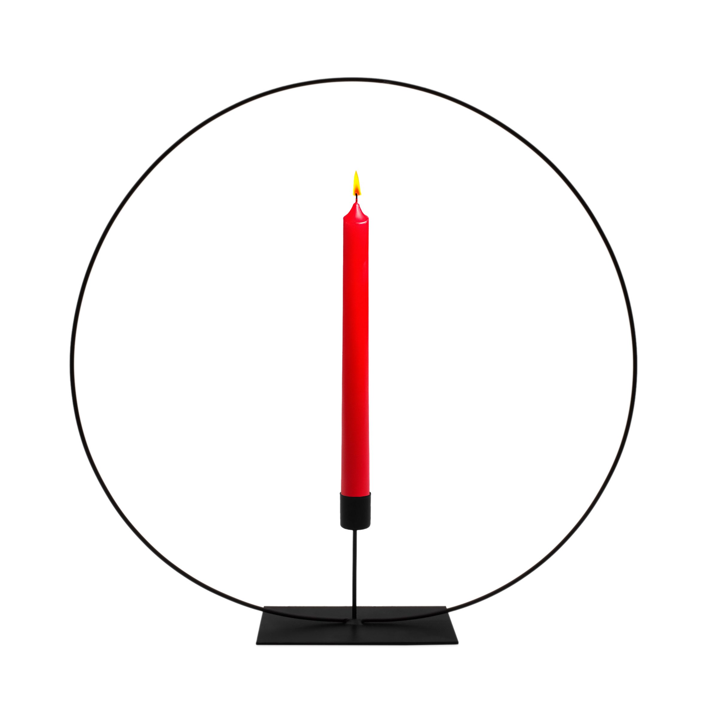 Spetebo Kerzenständer Ring aus Metall schwarz (Stabkerzenhalter, 1 St., 41 cm), ideal zum Beschmücken