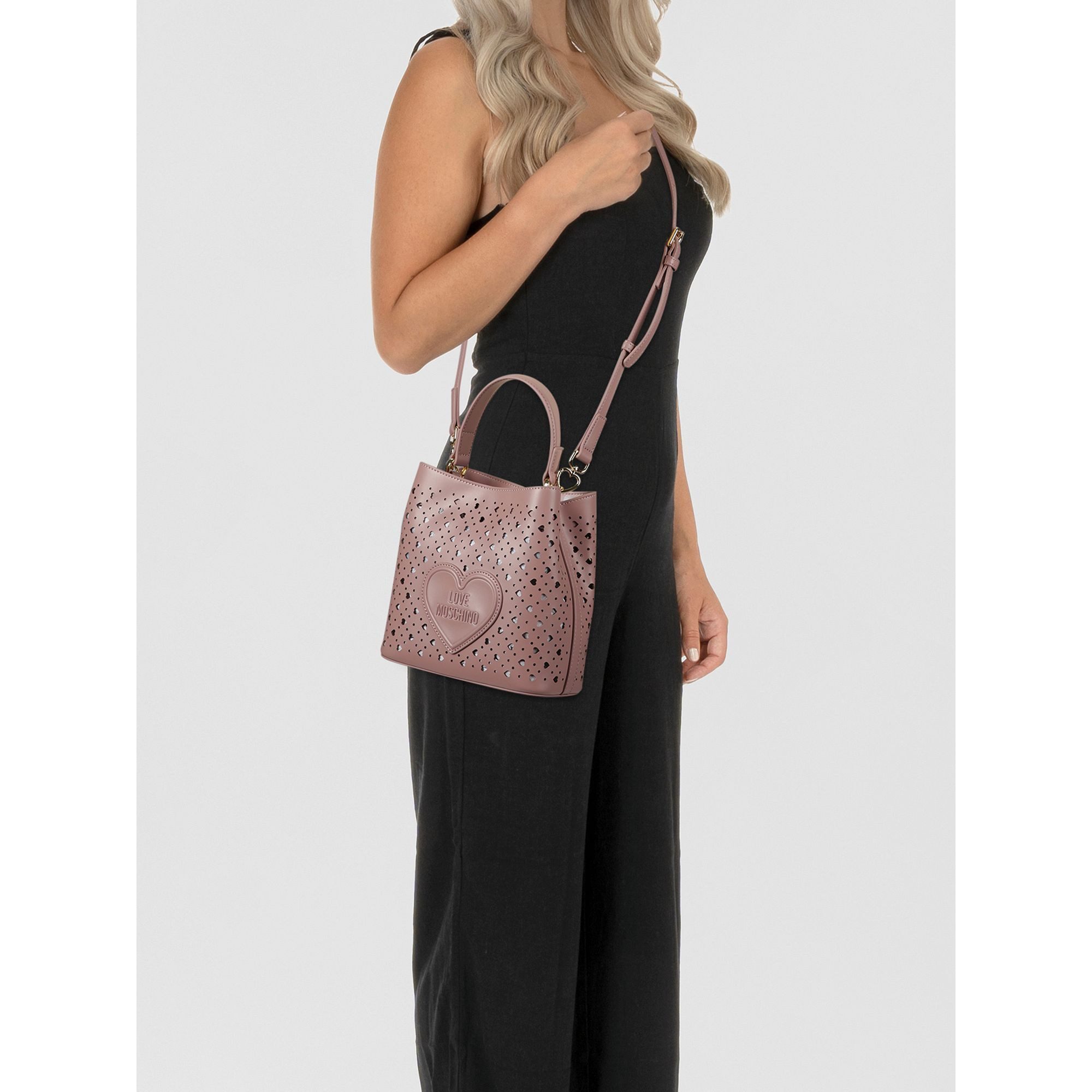 LOVE MOSCHINO Schultertasche Basket Laminated, Polyurethan