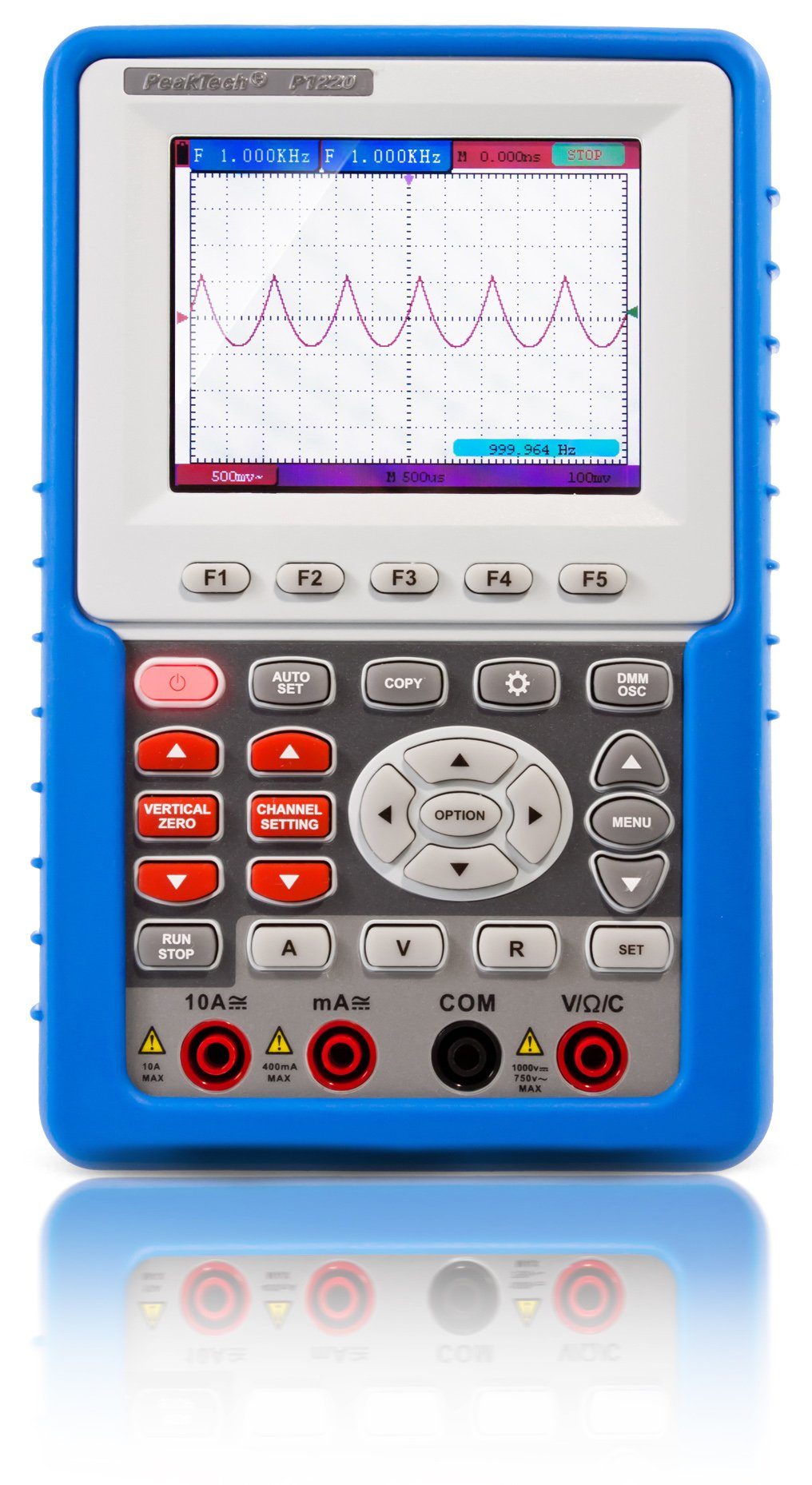 Multimeter PeakTech P 1220: 20 MHz / 1 CH Hand-Oszilloskop mit Digitalmultimeter