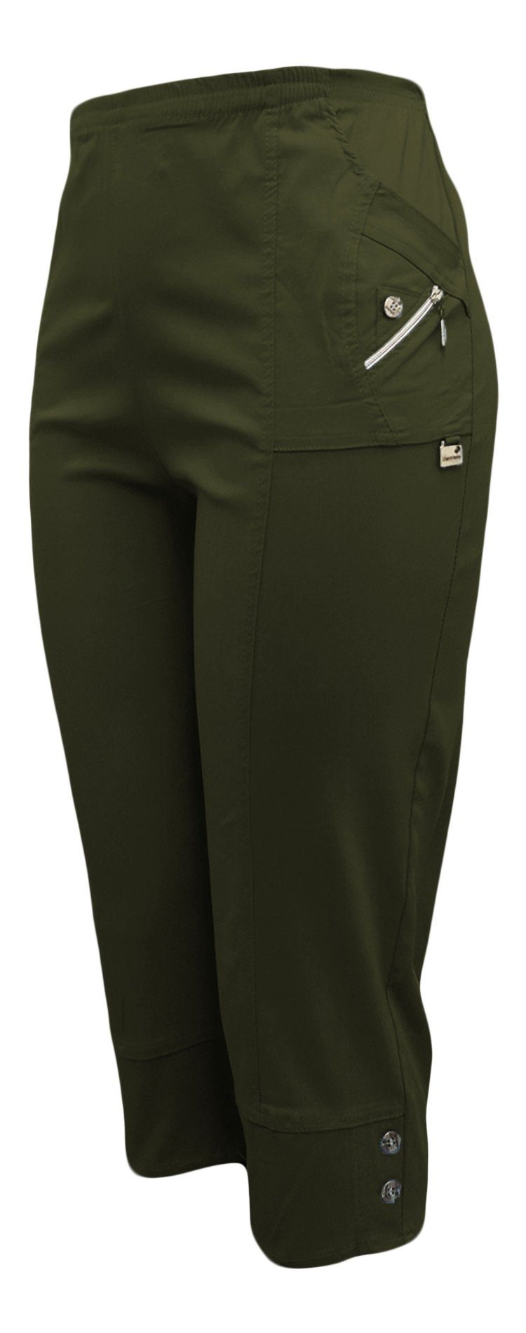 3/4-Hose Kurze Damen Sommerhose 3/4 lang angenehme Schlupfhose luftig leicht und mit Stretchgewebe elastisch, auch in großen Größen, mit elastischem Bund, Casual, Basic, Classic