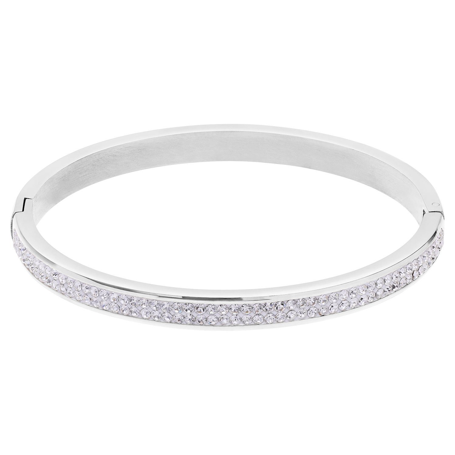 LUCARDI Armreif Armband - Stahl - Silber - Kristall - Kinder