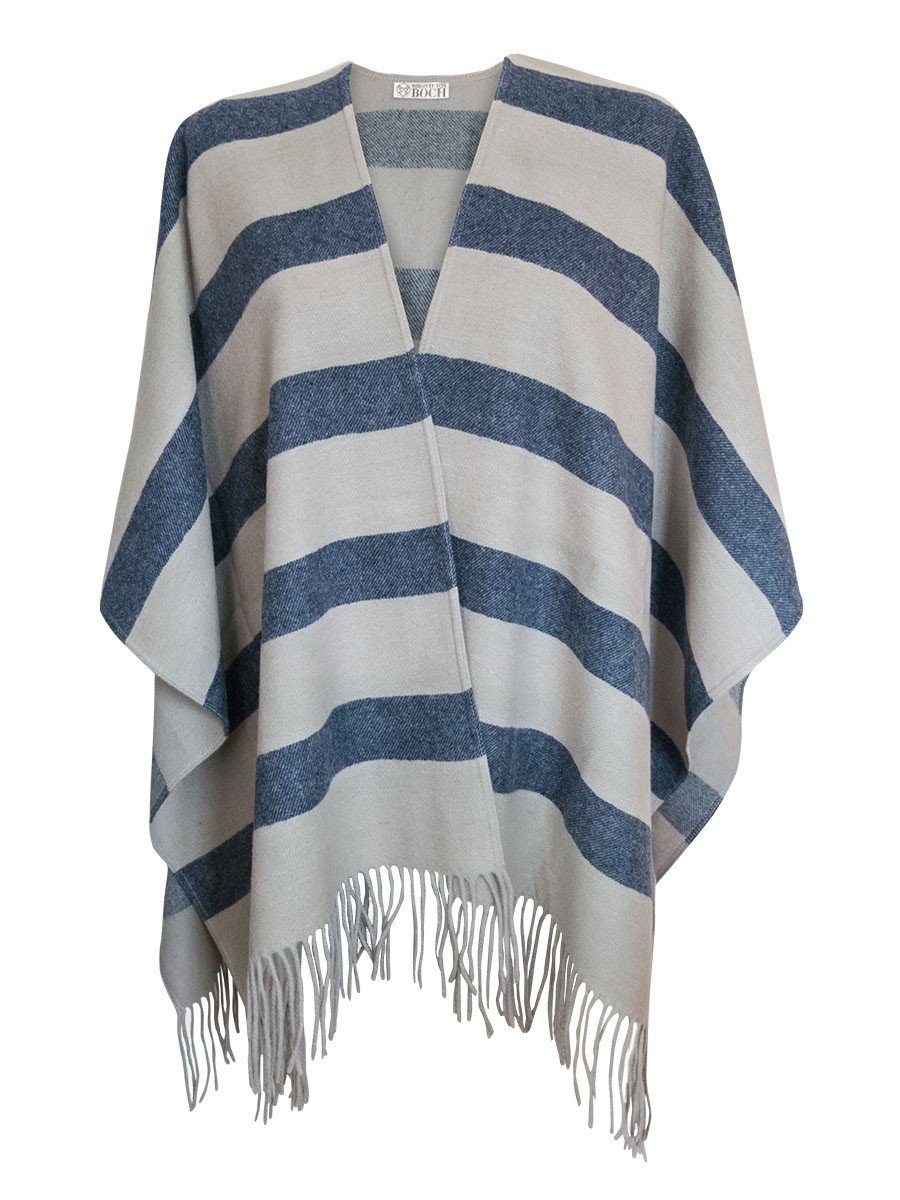 Brigitte von Boch Poncho Gilles Woll-Poncho blau/beige