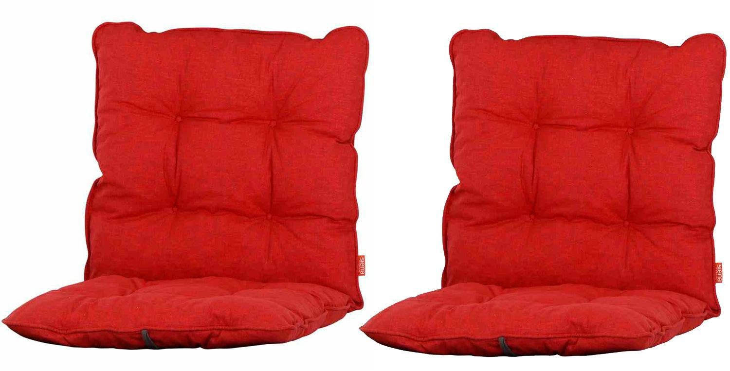 Siena Garden Sesselauflage Askella, (Set, 2 St), 100% Baumwolle uni rot | Sessel-Erhöhungen