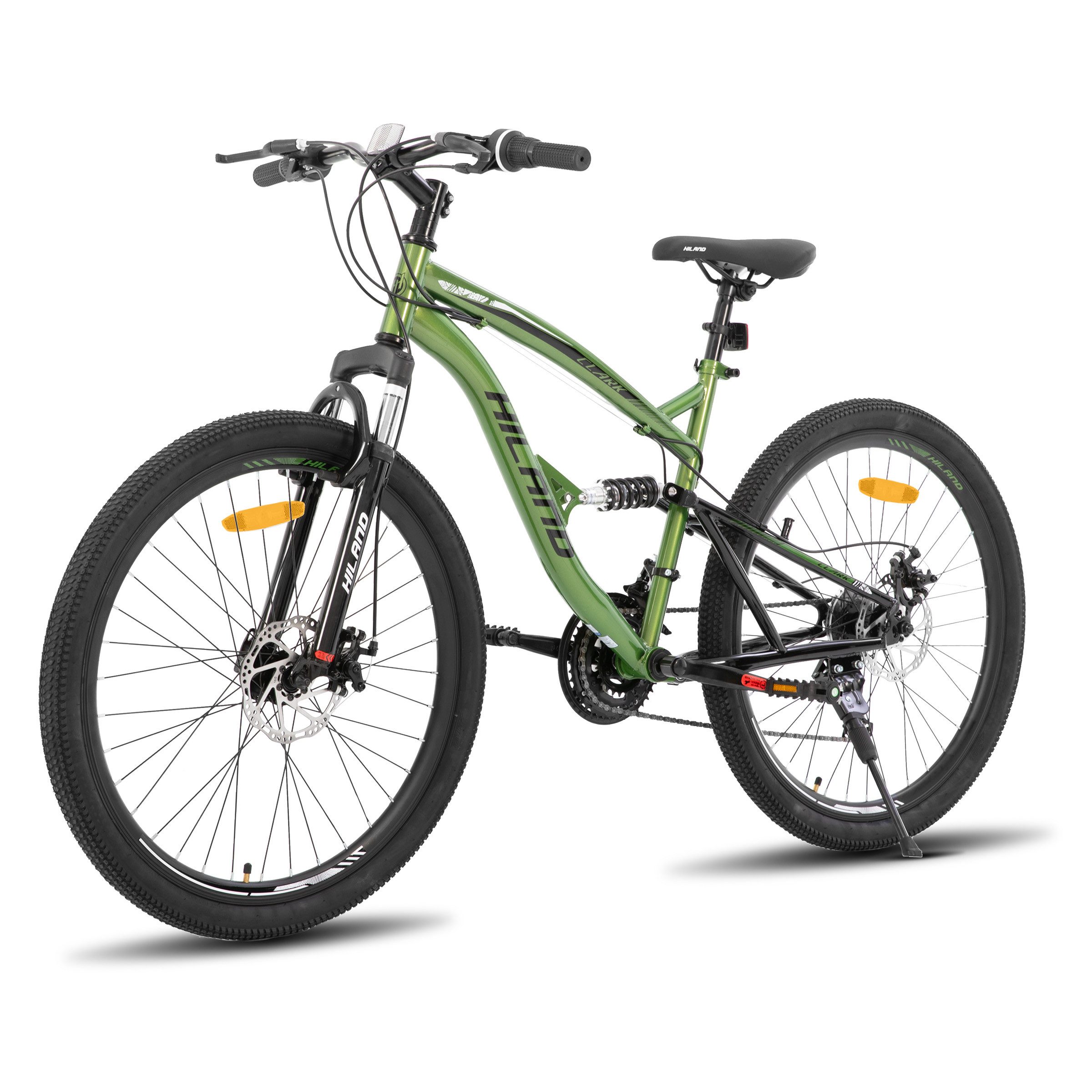 HILAND Mountainbike 26 Zoll Vollfederung Herren Fahrrad für Männer Frauen Student Pendler, Mit Hochwertiger Rahmen, ‎Doppelfederung, 21-Gang-Schaltung, Kotflügel