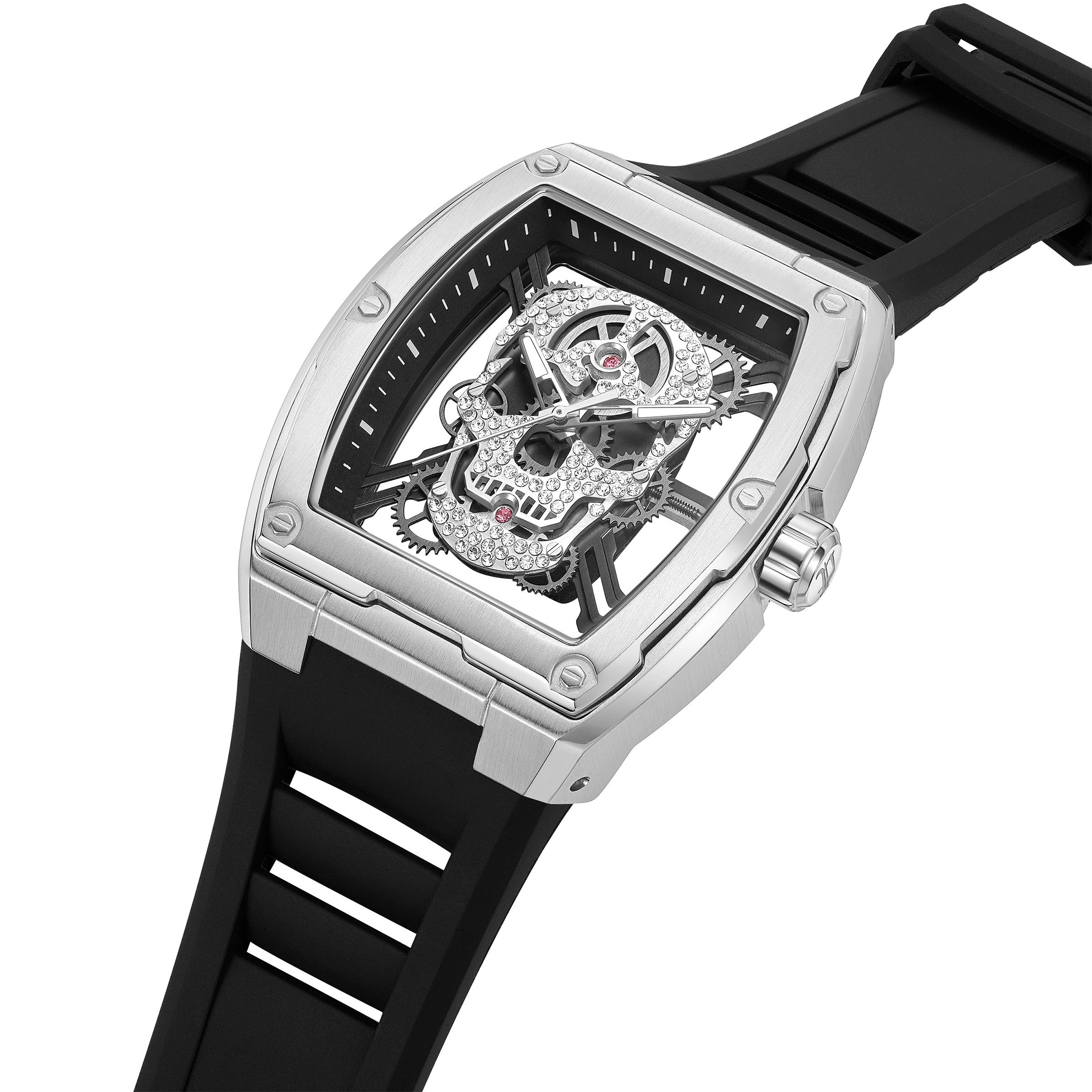 Police Quarzuhr Cranium PEWJM0081301, Armbanduhr, Herrenuhr, Silikonarmband, analog