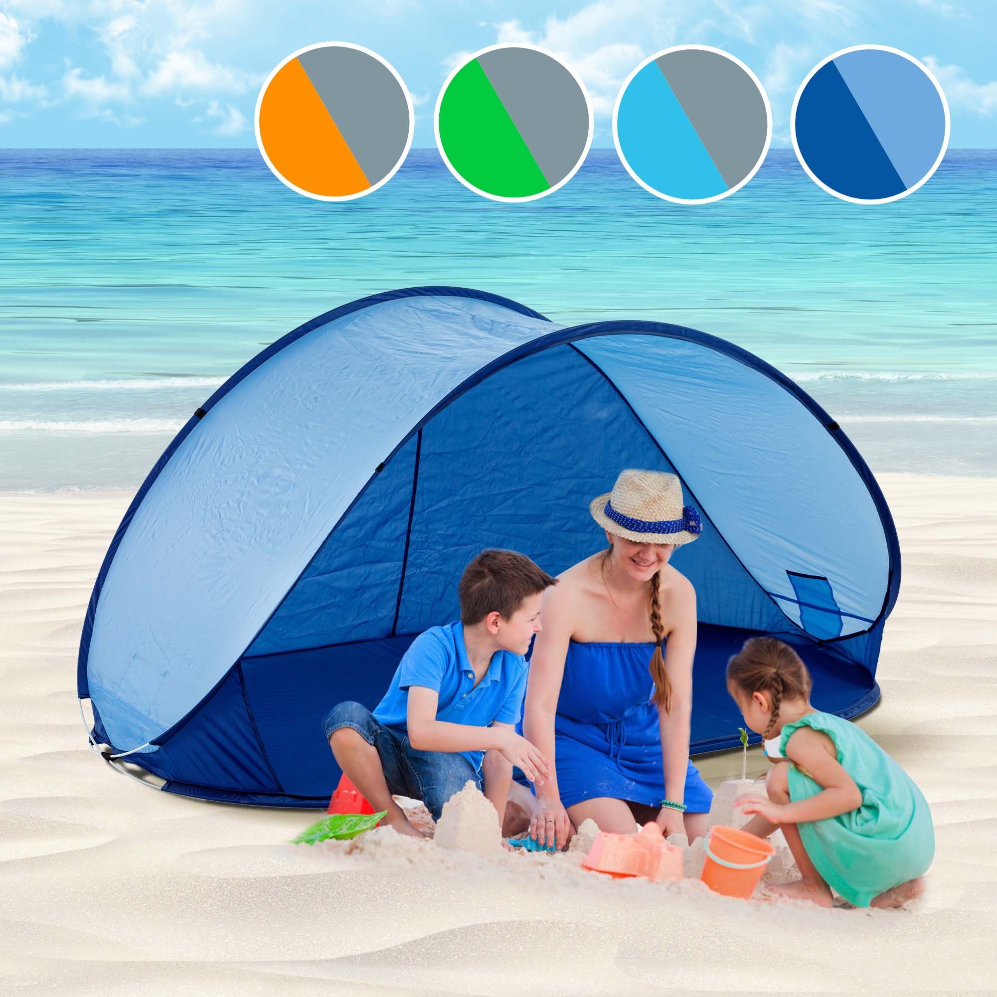 Duhome Strandmuschel, Strandmuschel Pop Up Polyester Zelt Strandzelt Wetter- und Sichtschutz D-Blau+H-Blau