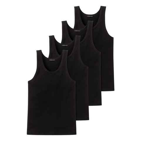 Schiesser Unterhemd 4er Pack Cotton Essentials Authentic (Spar-Set, 4-St) Unterhemd / Tanktop - Baumwolle - Flexibel und formstabil
