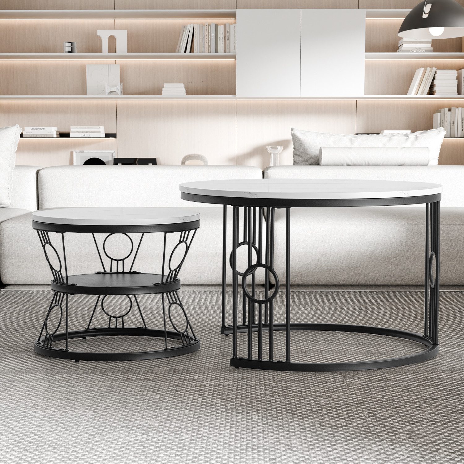 OKWISH Couchtisch 2-teiliges Couchtisch-Set (Solid und günstig online kaufen