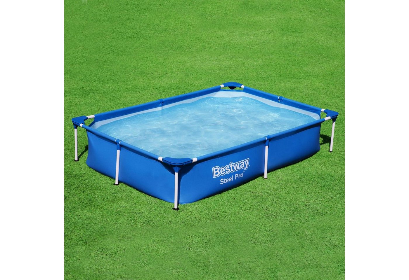 Thumbnail - BESTWAY Framepool Steel Pro Frame Pool Swimmingpool rechteckig 221x150x43cm (56401)