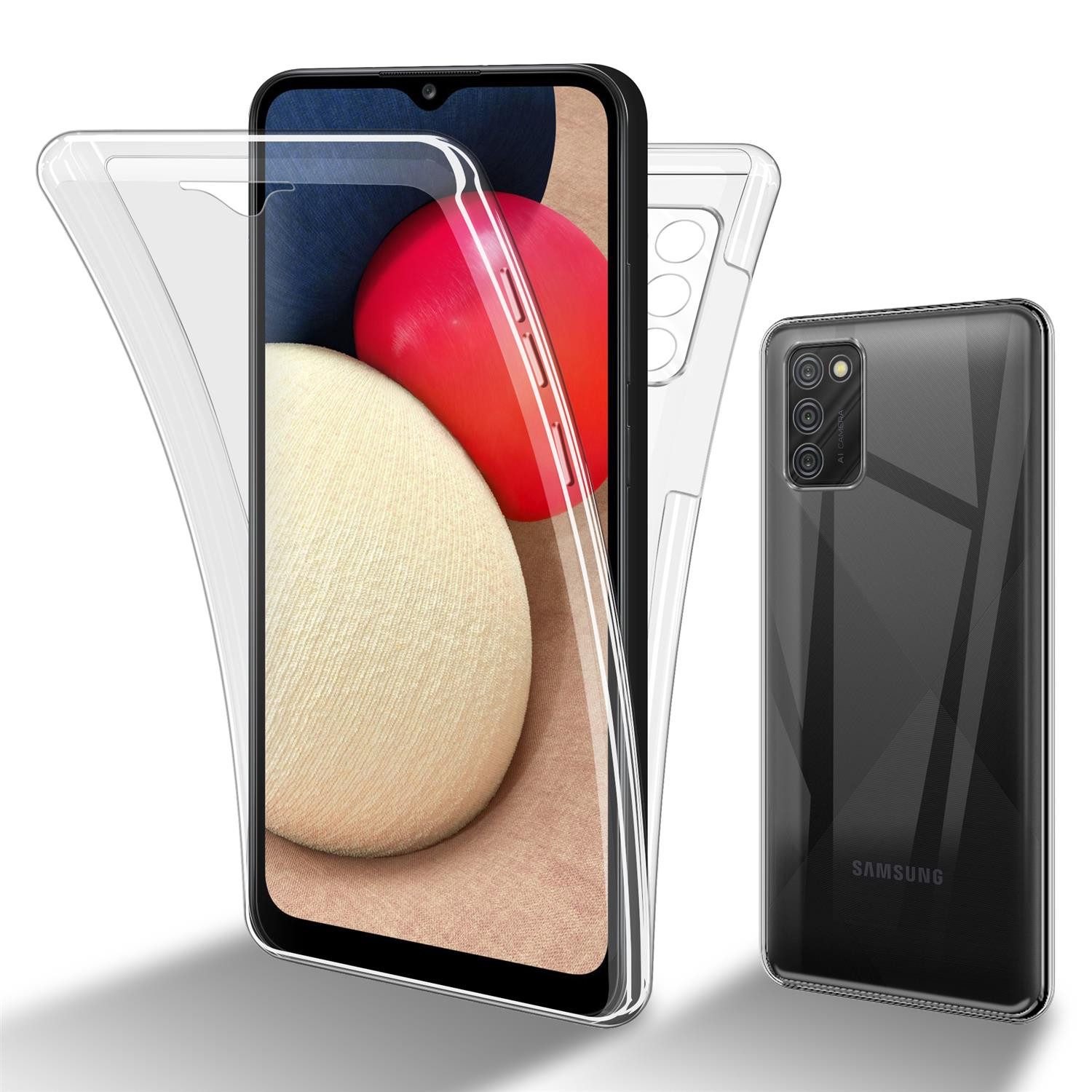 Cadorabo Handyhülle für Samsung Galaxy A02s Hülle Samsung Galaxy A02s, Flexible Case Handy Schutzhülle - Hülle - Back Cover 360° Grad